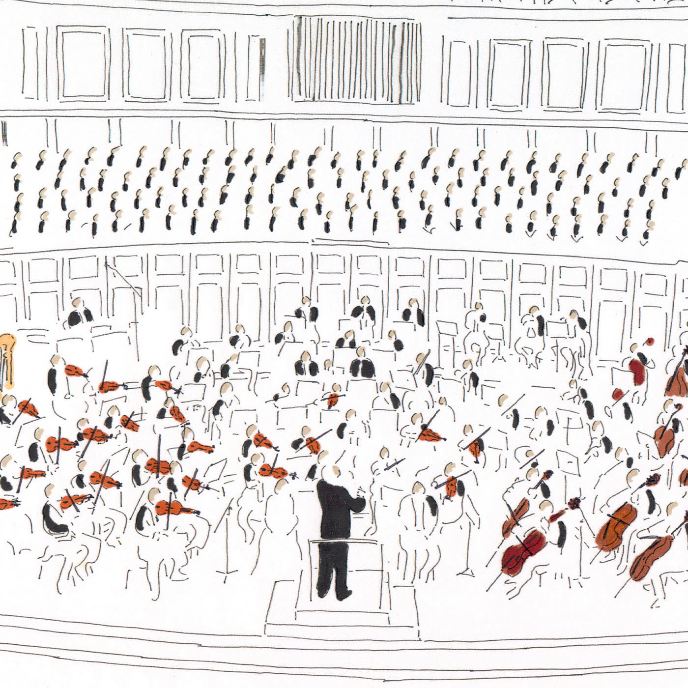 Orchestra, L'Armonia Dei Suoi Strumenti Drawing [free shipping