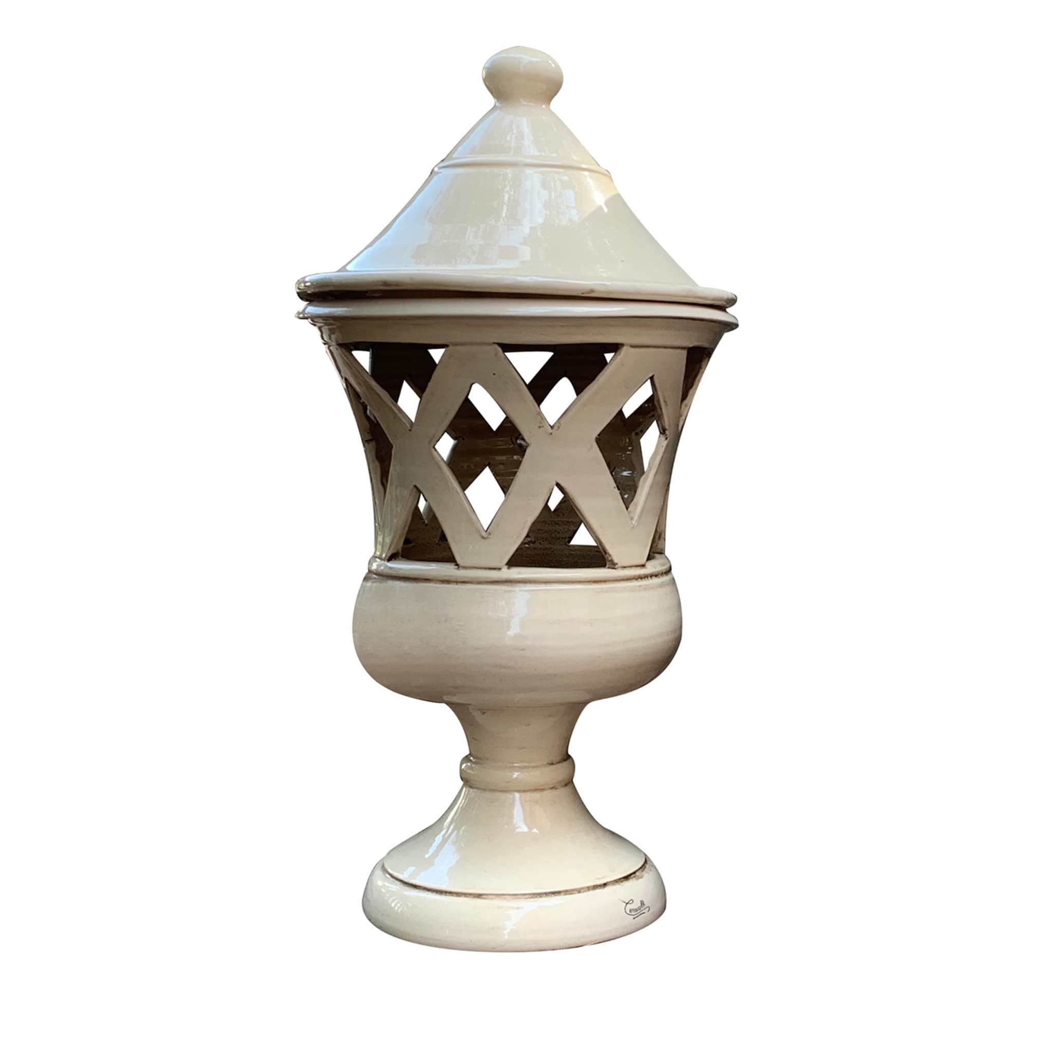 Large Ivory Lantern with Rhombuses - Main view