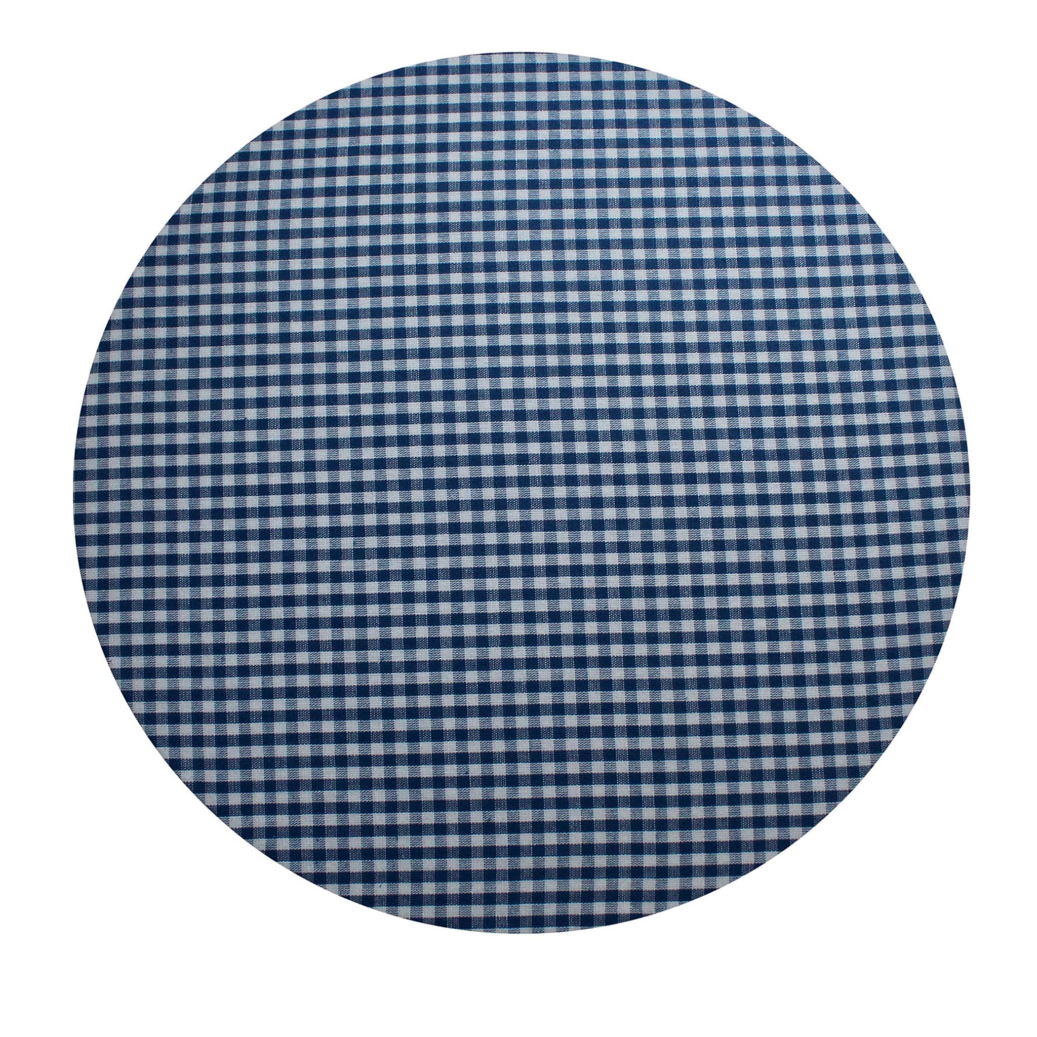 Mantel individual redondo a cuadros azul y blanco #1 - Vista principal