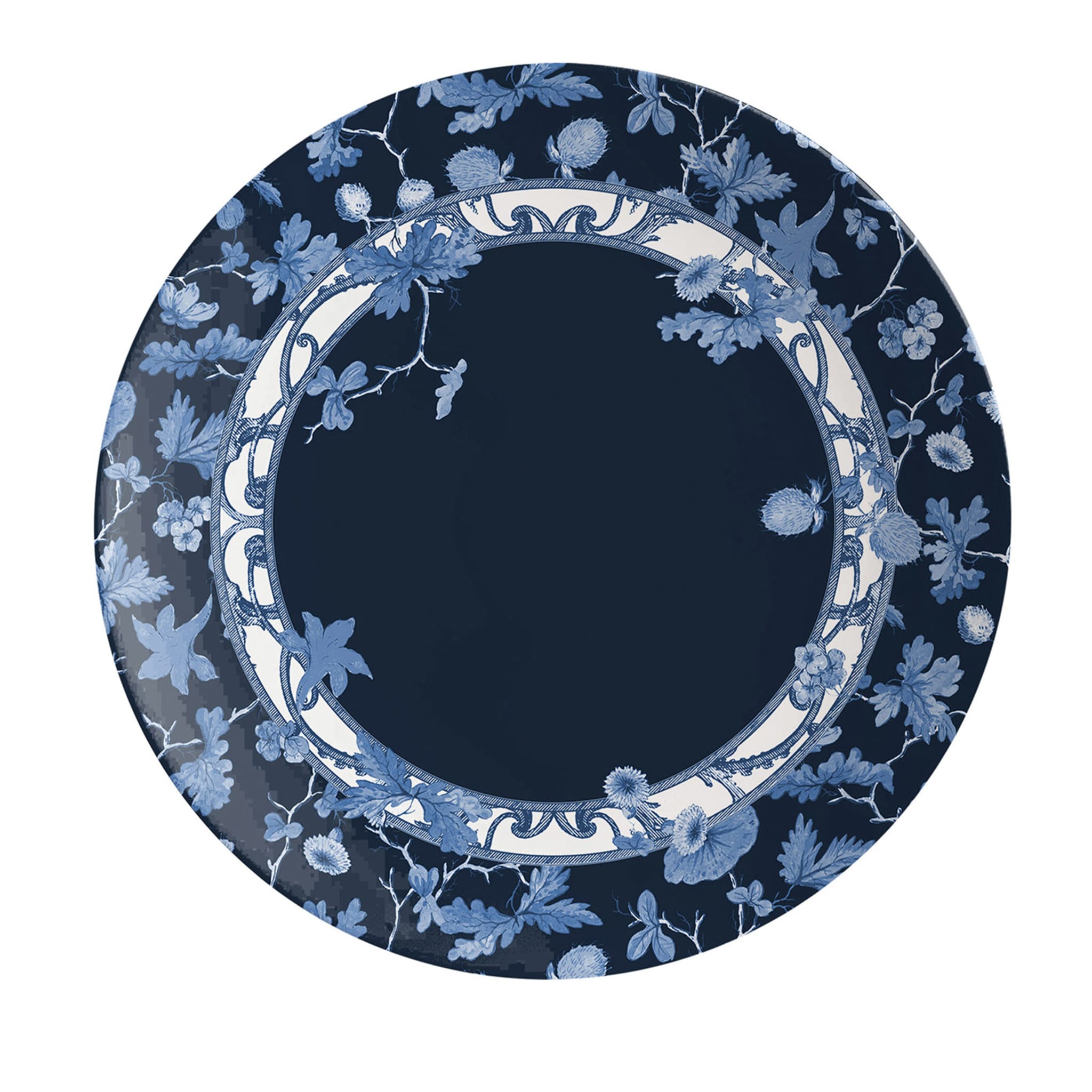 Garden Of Eden Set Of 2 Porcelain Dessert Plates With Blue Decoration #6 - Main view
