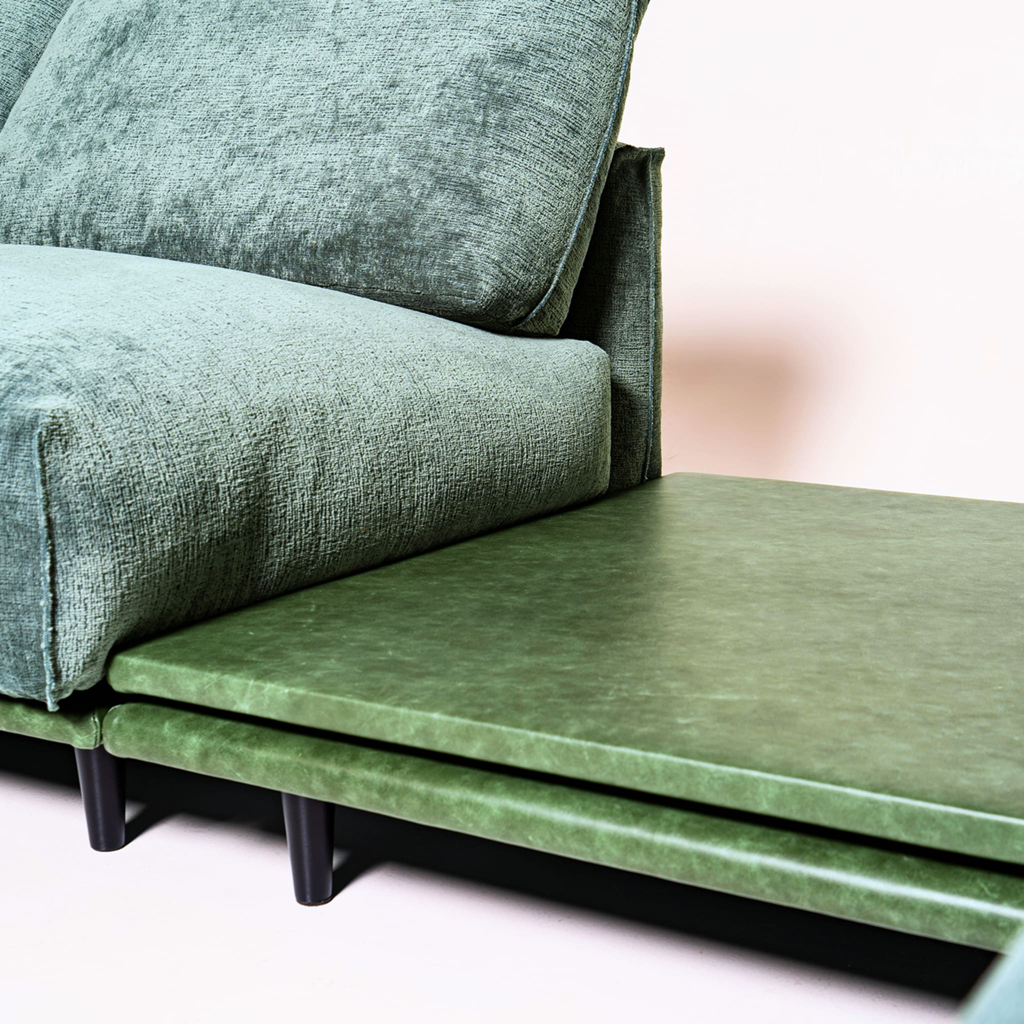  Boboli Green Corner Sofa with Side Table - Alternative view 1