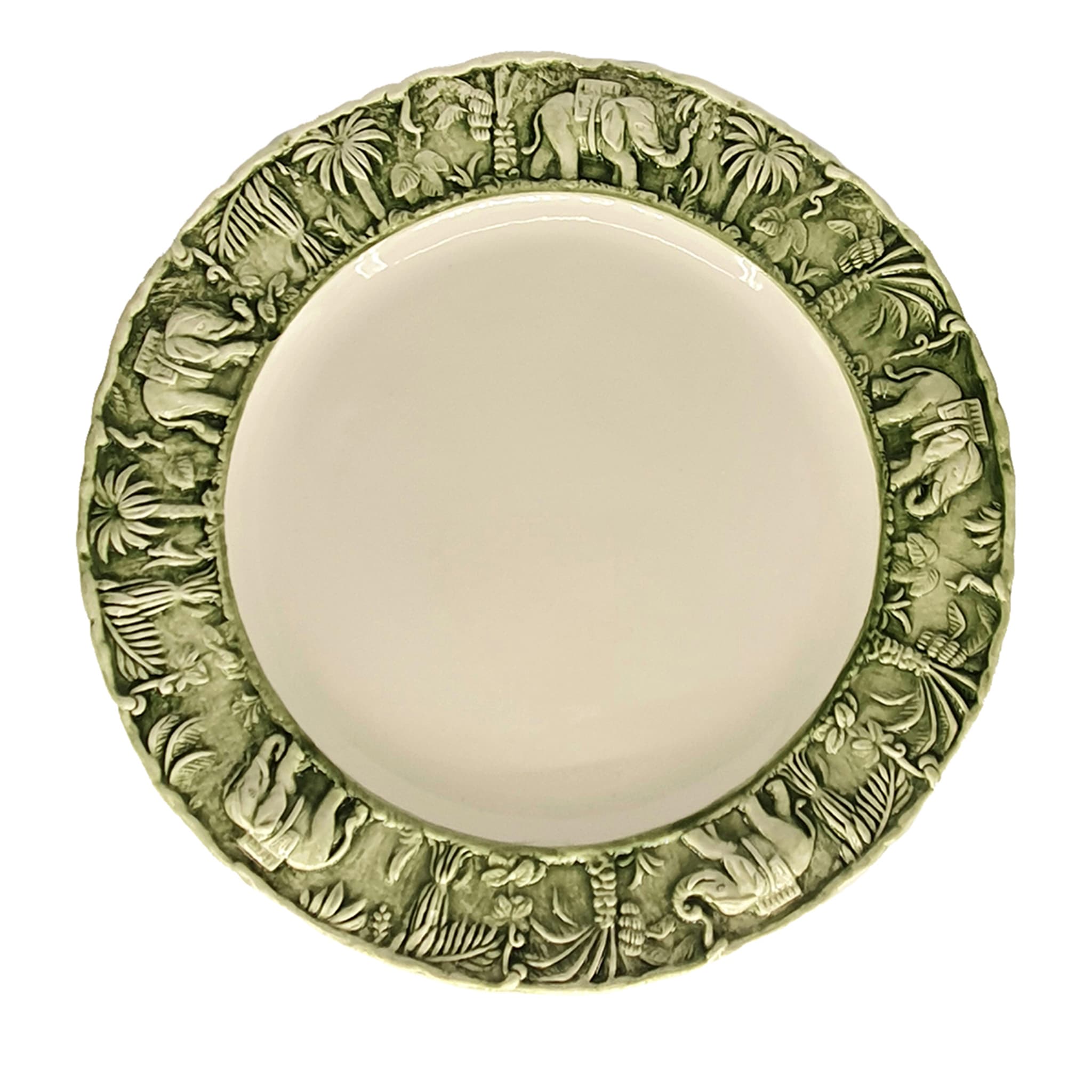 Set of 2 Green La Menagerie Ottomane Charger Plates - Main view