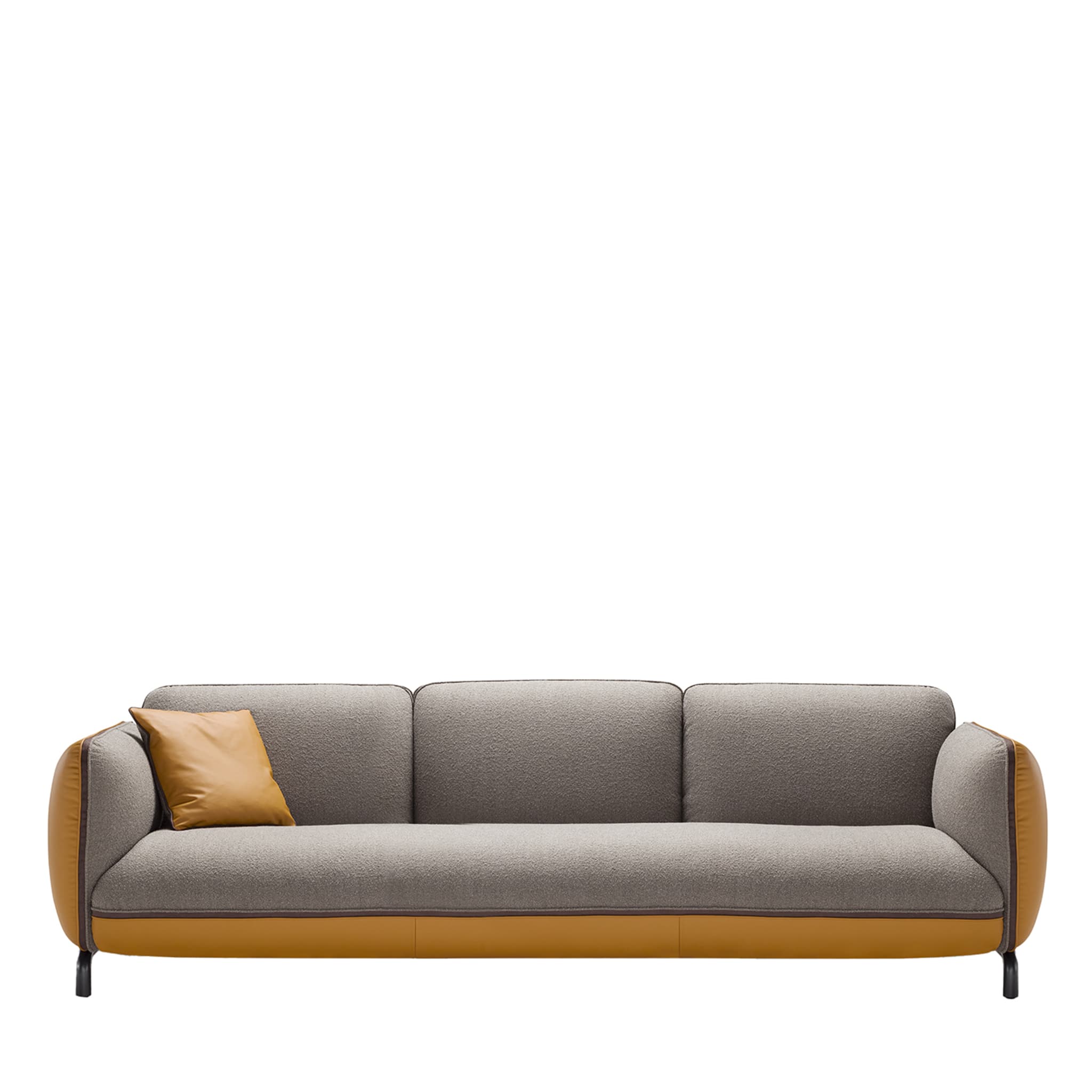 Rock 3-Seater Gray & Mustard Sofa - Main view