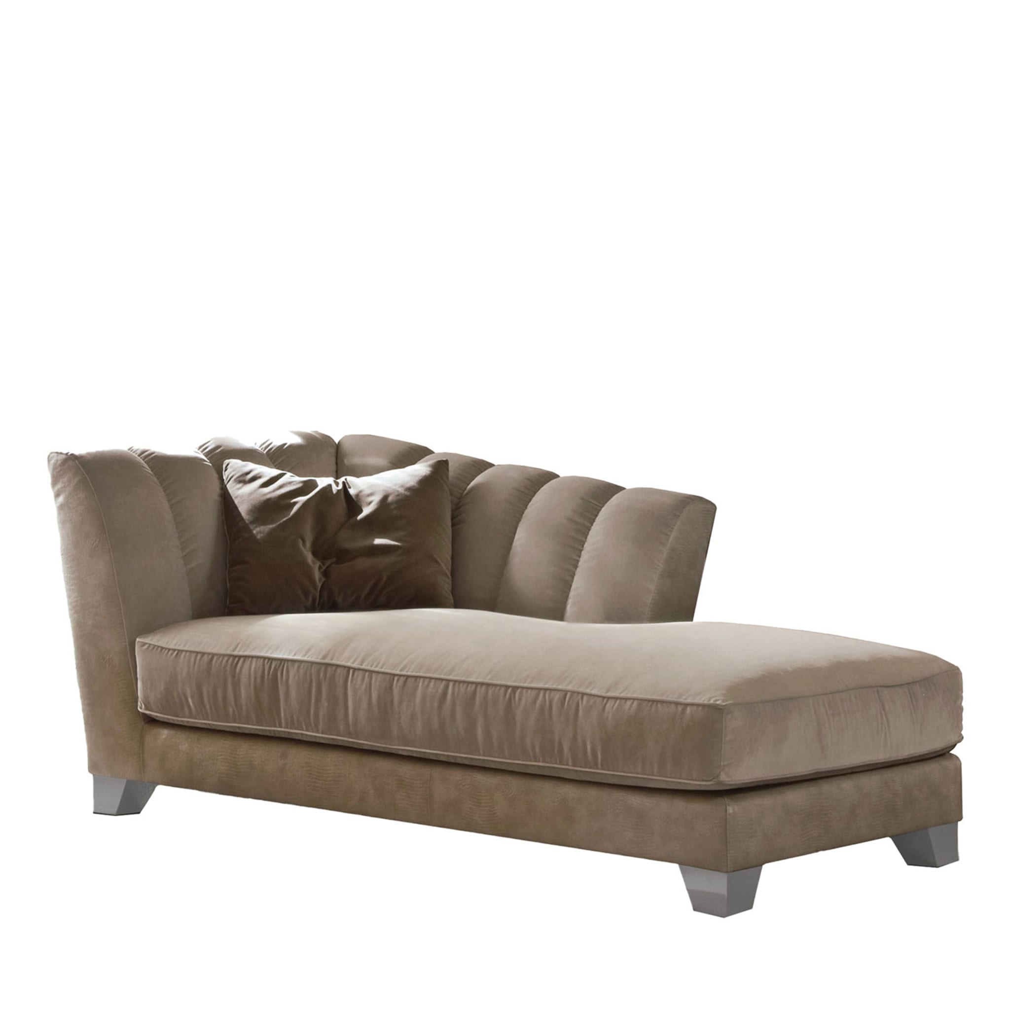 Sunrise Left-Sided Brown fabric Chaise Longue - Main view