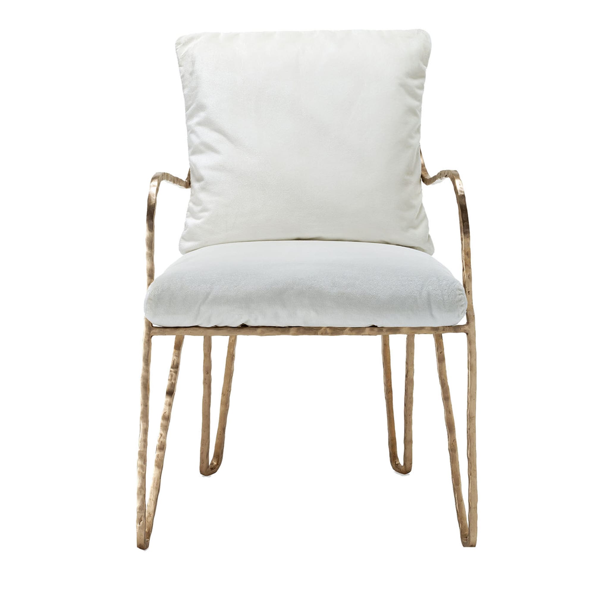 Moonlight White and Gold Low Chair - Main view