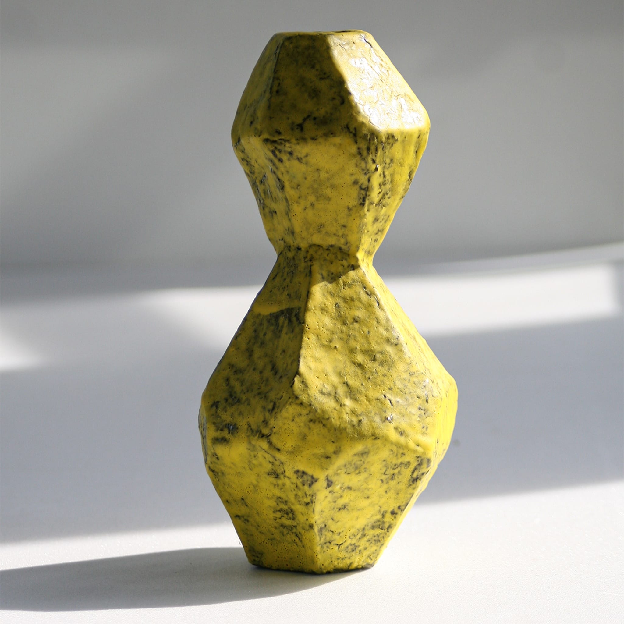 Geometric-Style Asymmetrical Yellow Vase - Alternative view 2