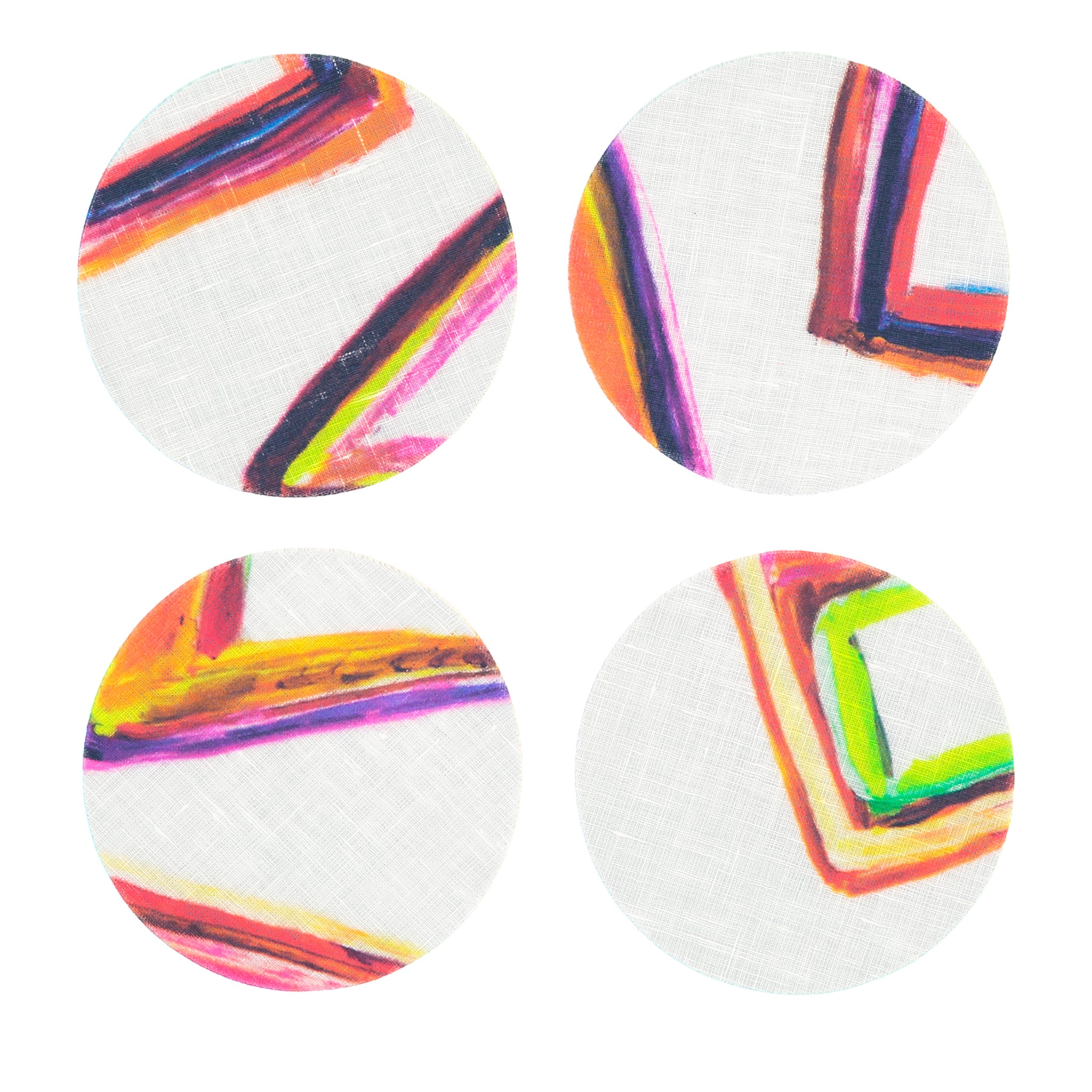 Set of 8 Space Shapes Coated Coasters in White - Main view