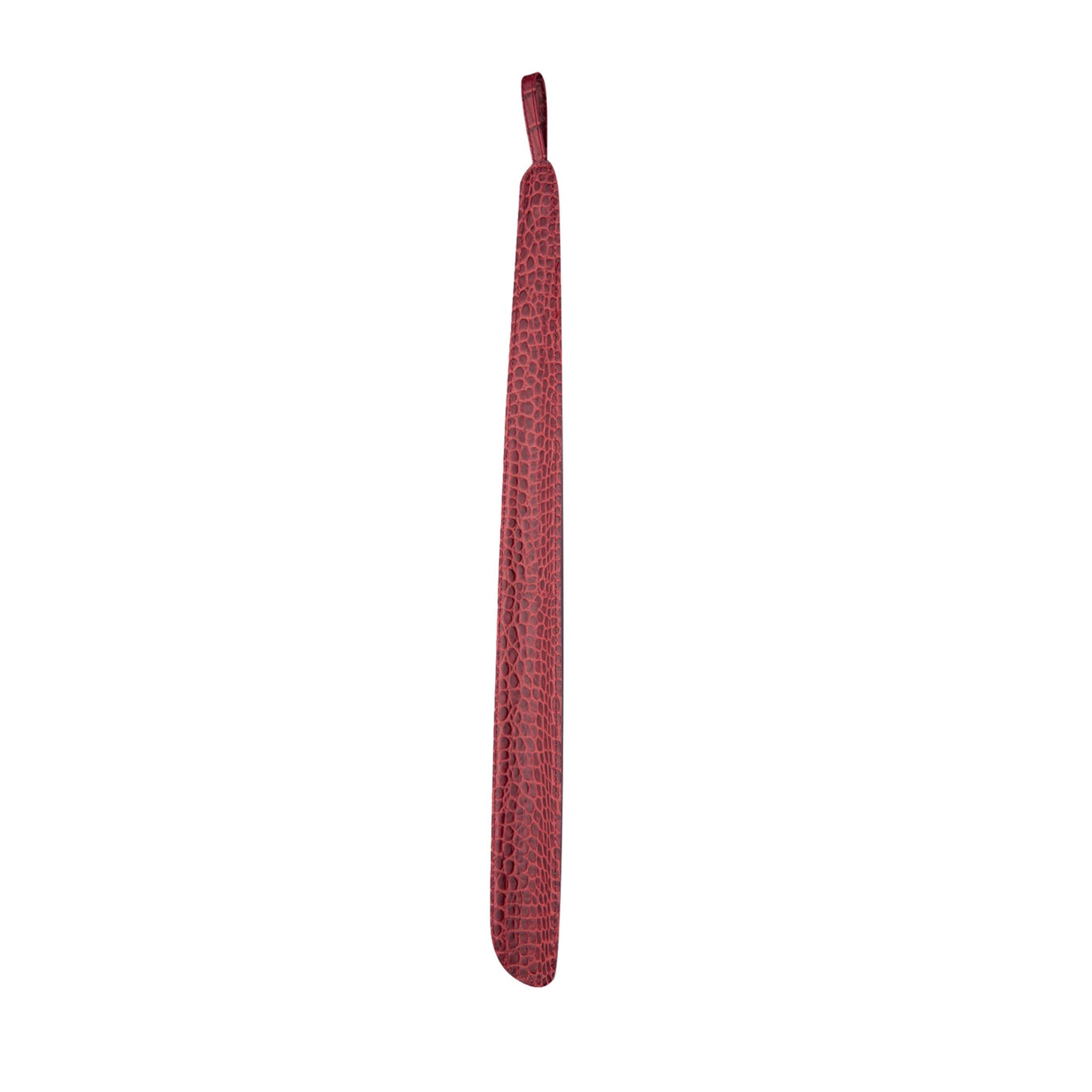 Red Mock-Croc Leather Shoe Horn - Main view