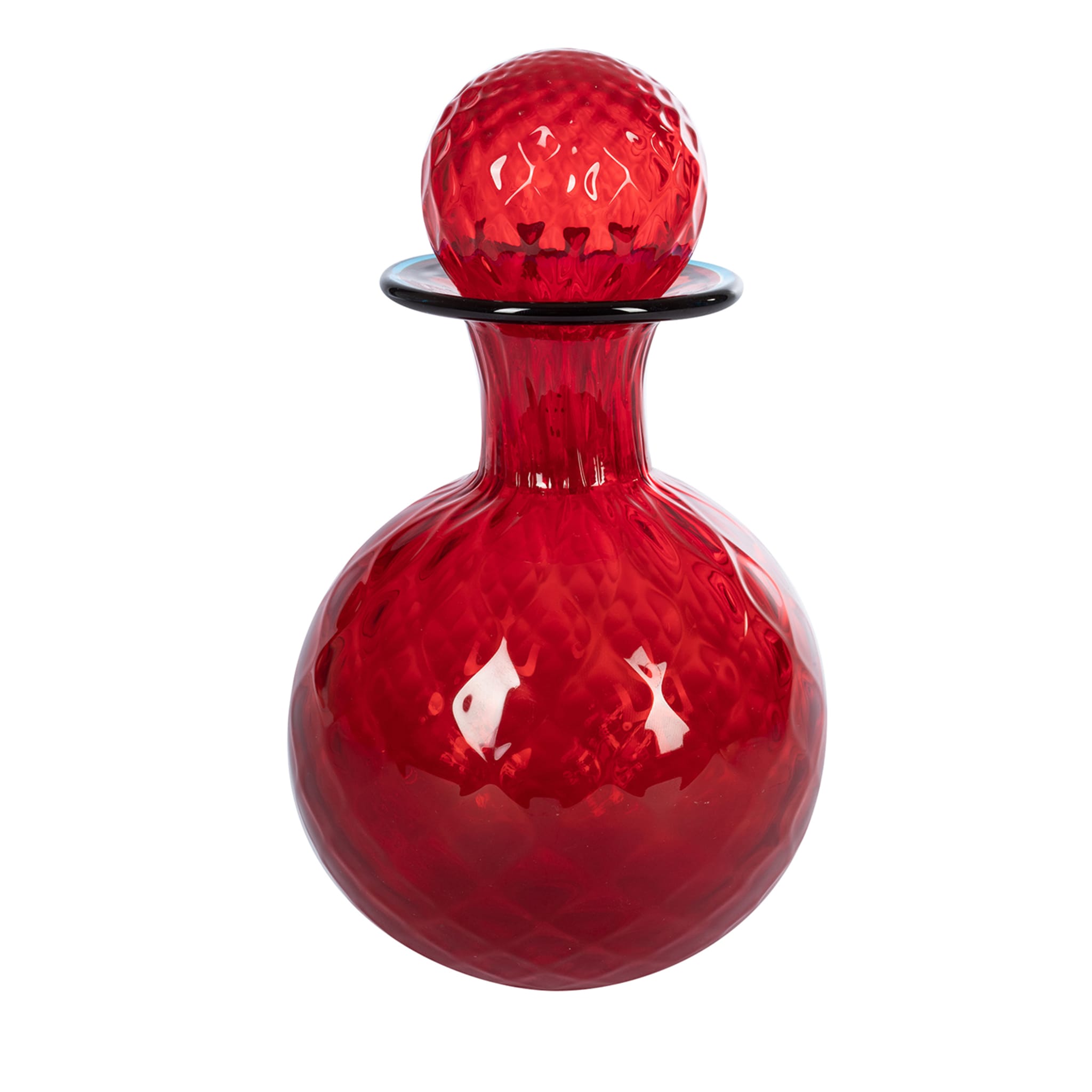 Bottiglia sferica Balloton rosso rubino con coperchio - Vista principale