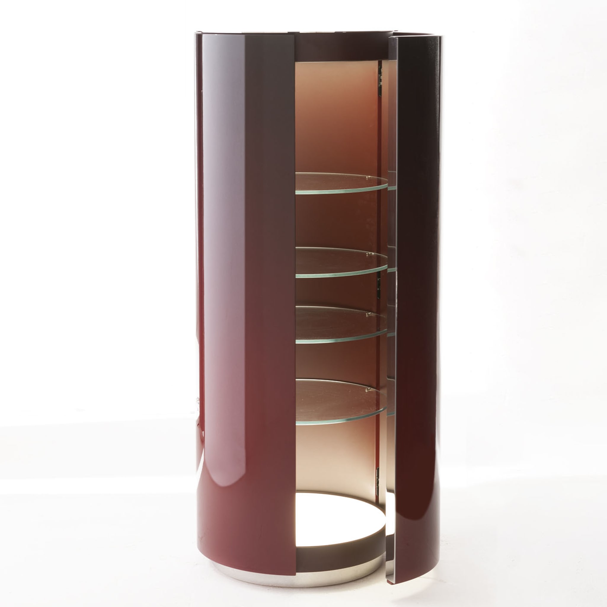 Shaded Red Cylindrical Cabinet - Alternative view 1