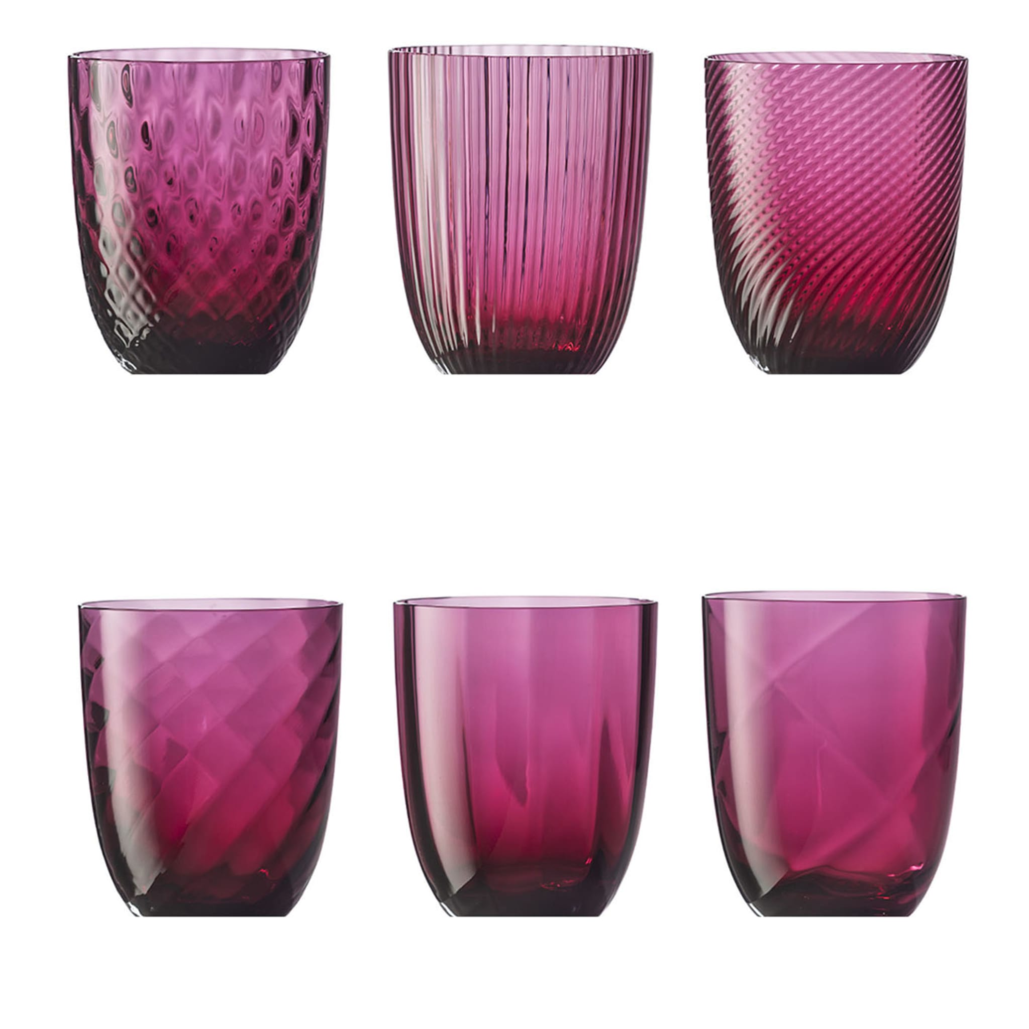 Idra Set di 6 bicchieri assortiti rosso rubino - Vista principale