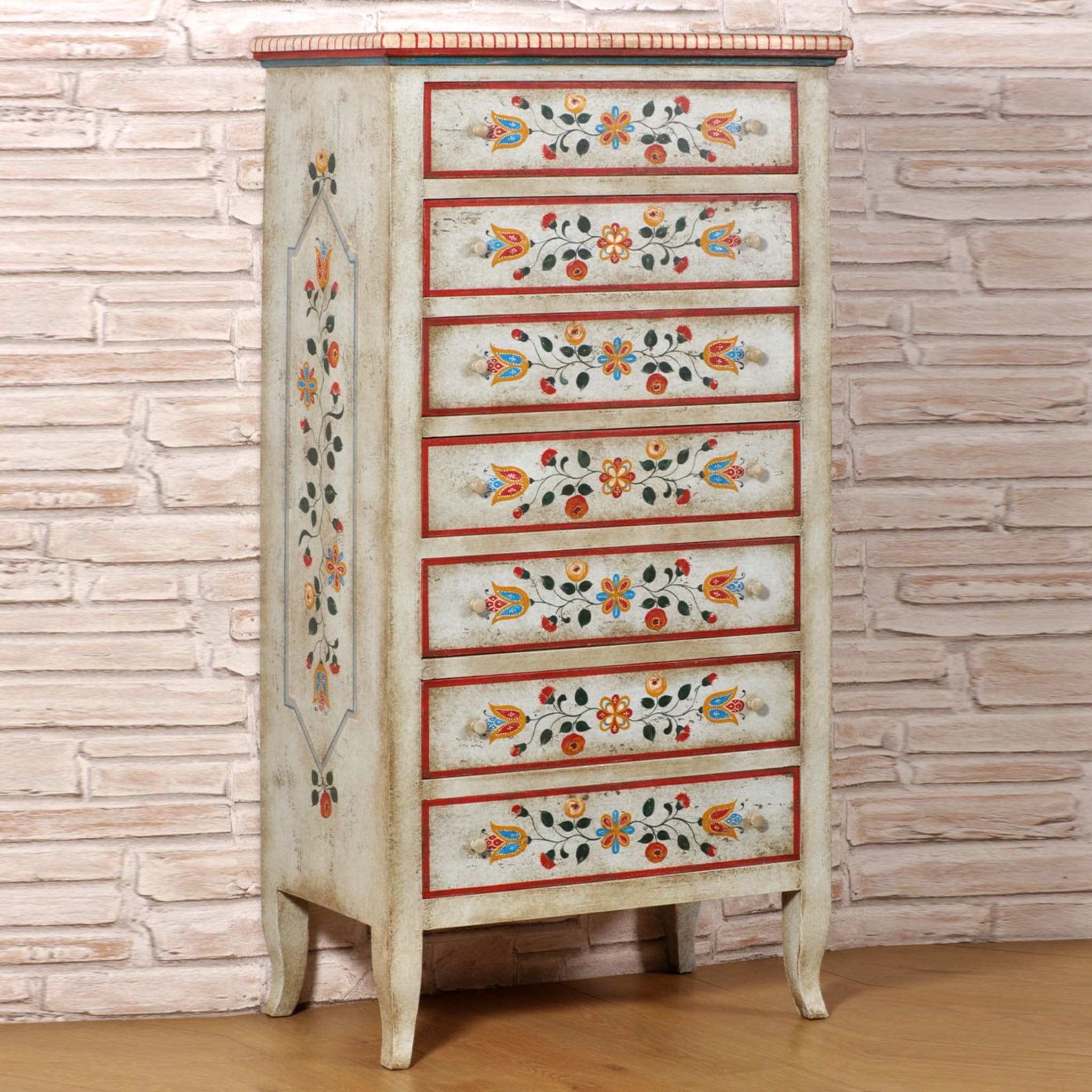 Tirolesi '700 Tyrolean-Style Floral Chest of Drawers - Alternative view 1