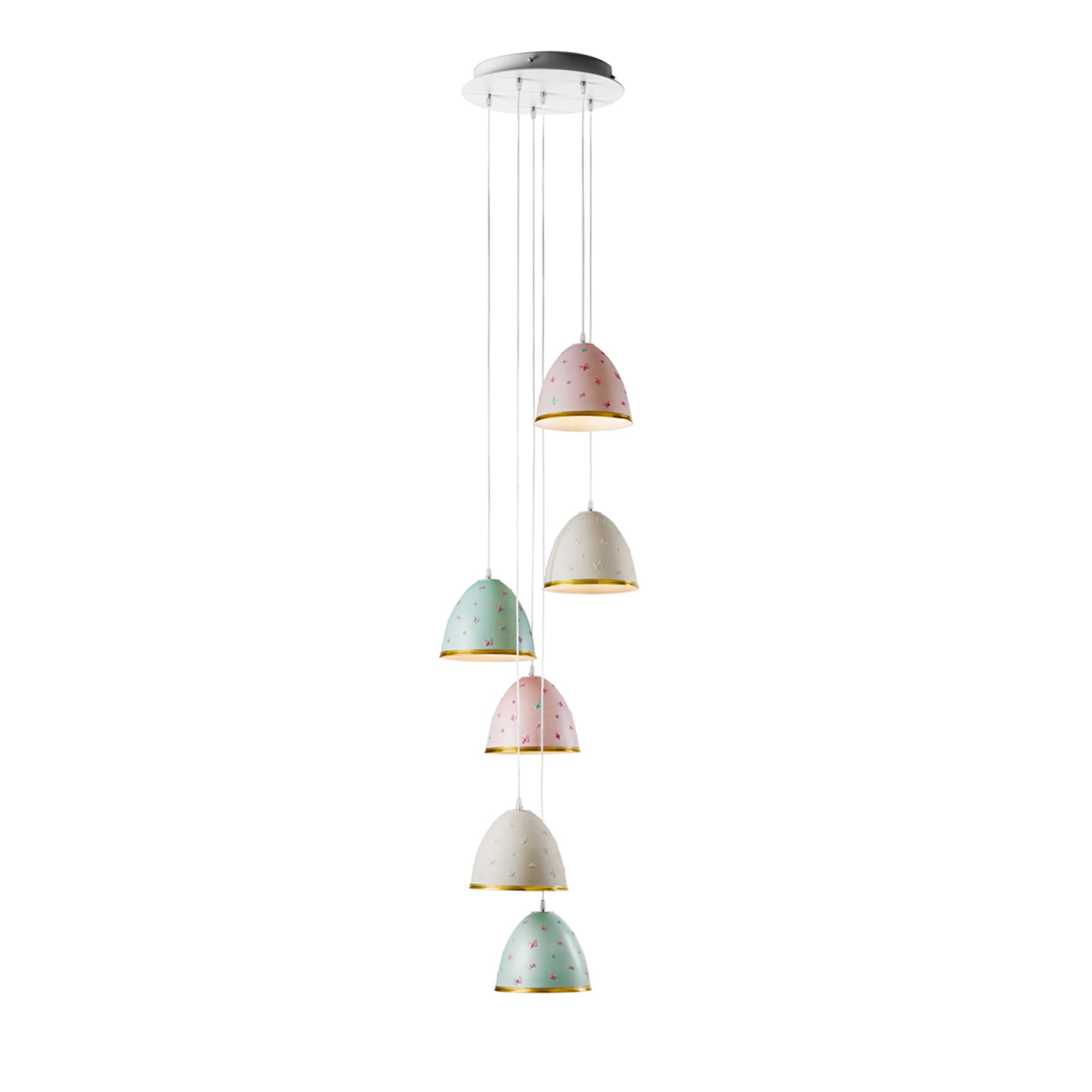 Butterfly 6-Light Multicolor Pendant Lamp - Main view