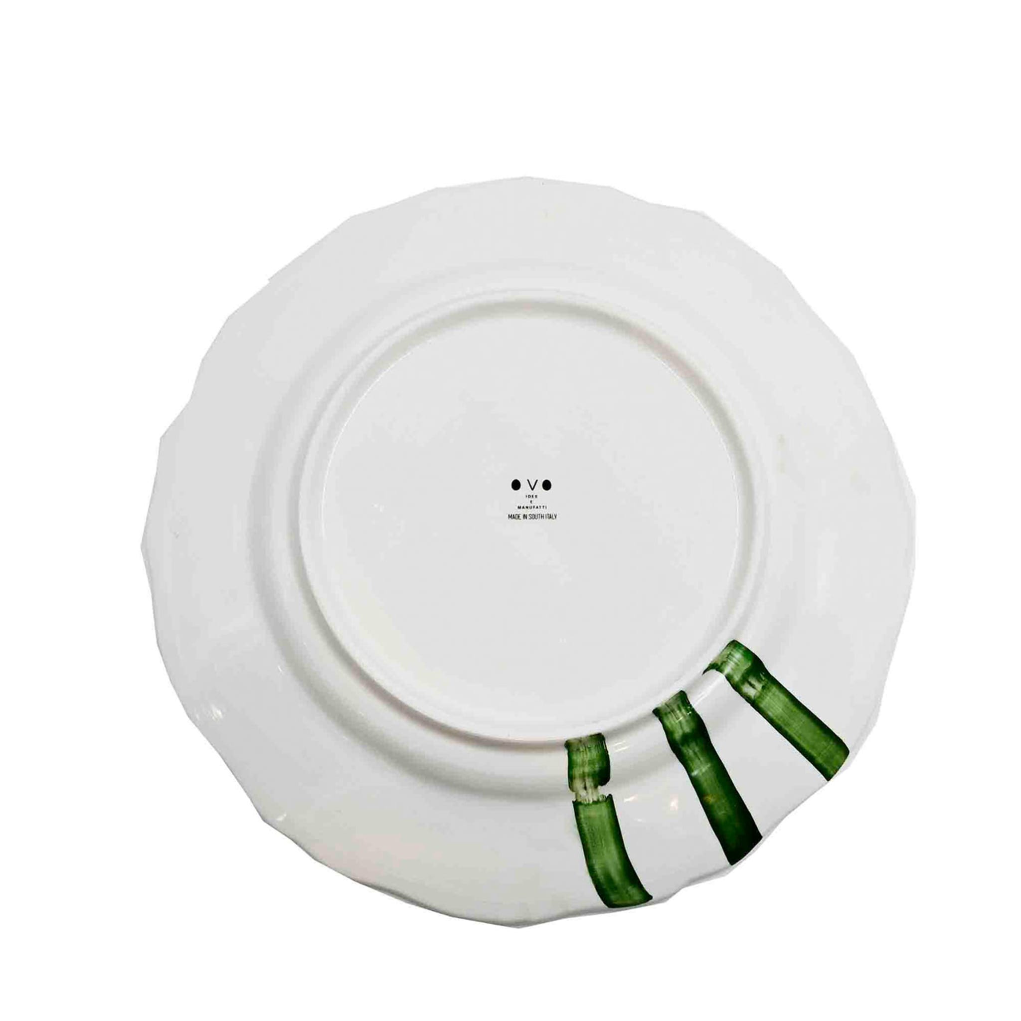 Black/Green/Brown Brushstrokes White Charger Plate - Alternative view 1