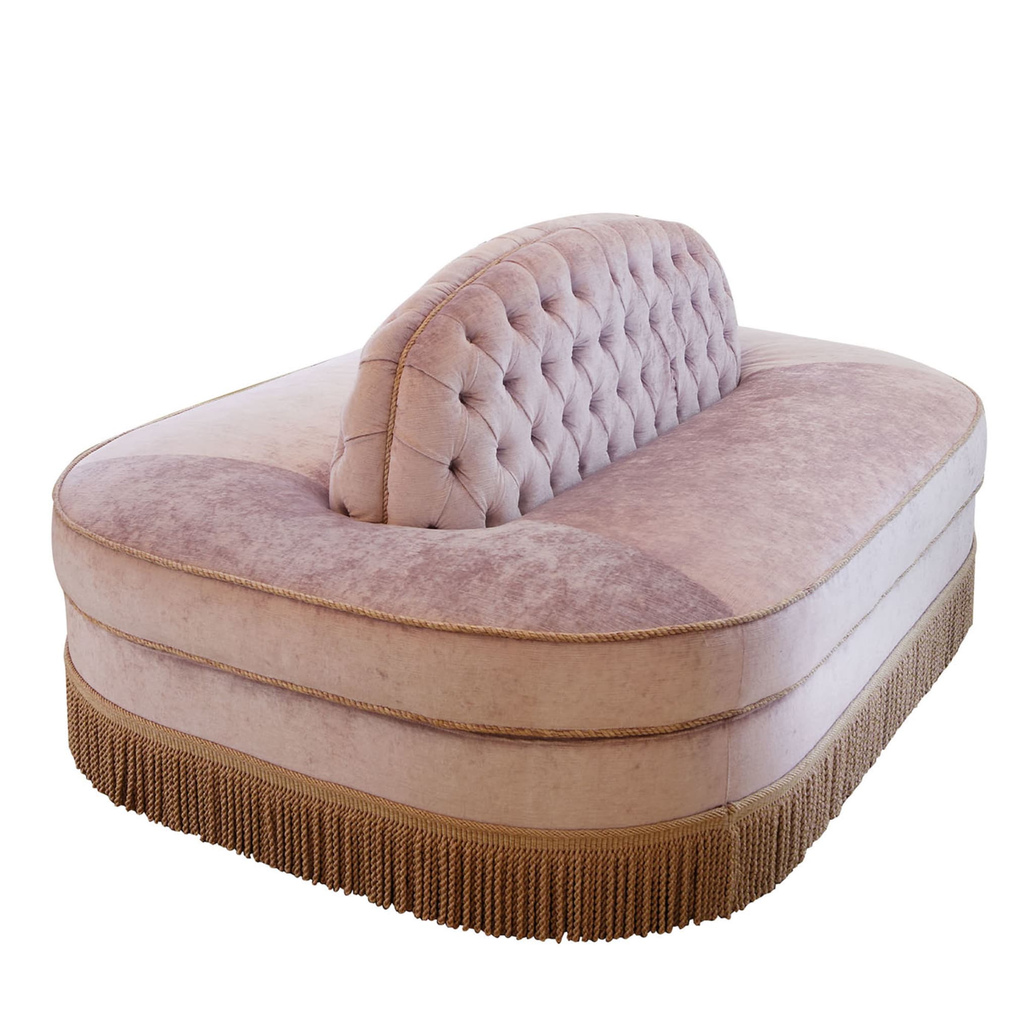 Doppelseitiges Sofa aus rosa Samt - Hauptansicht