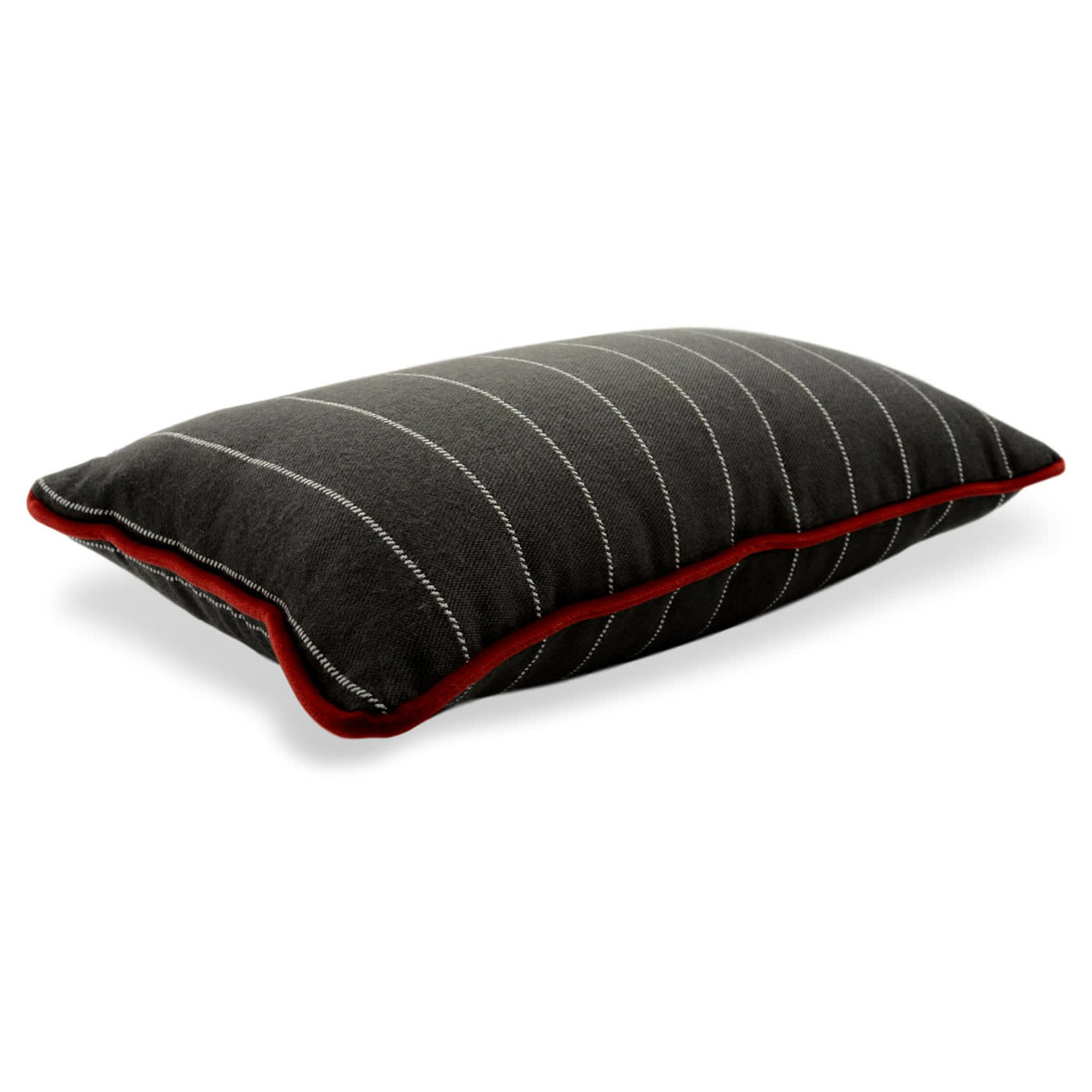 Lounge Striped Cushion with Red Rim - l'Opificio