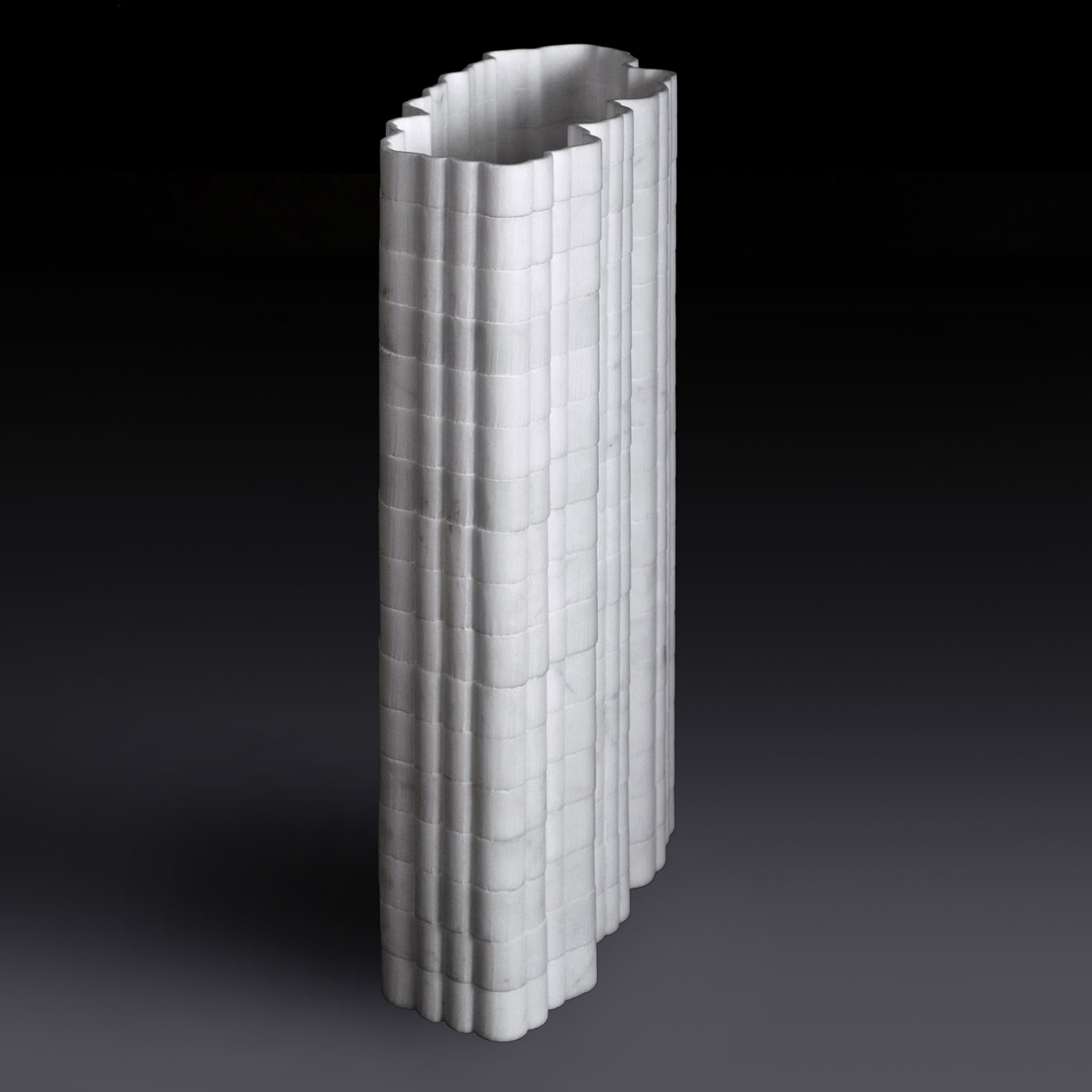 Stripes Vase White Carrara Marble by Paolo Ulian - Alternative view 3