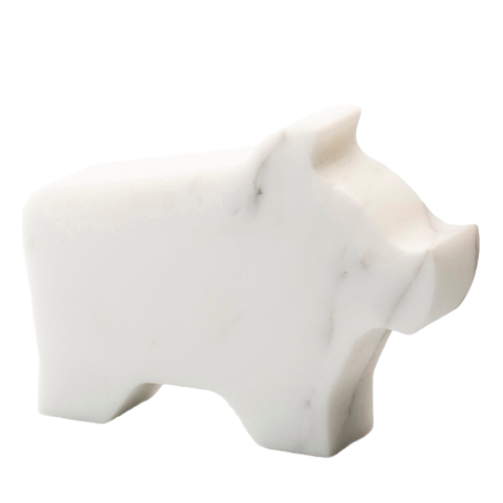 Petite statuette blanche de cochon par Alessandra Grasso - Vue principale