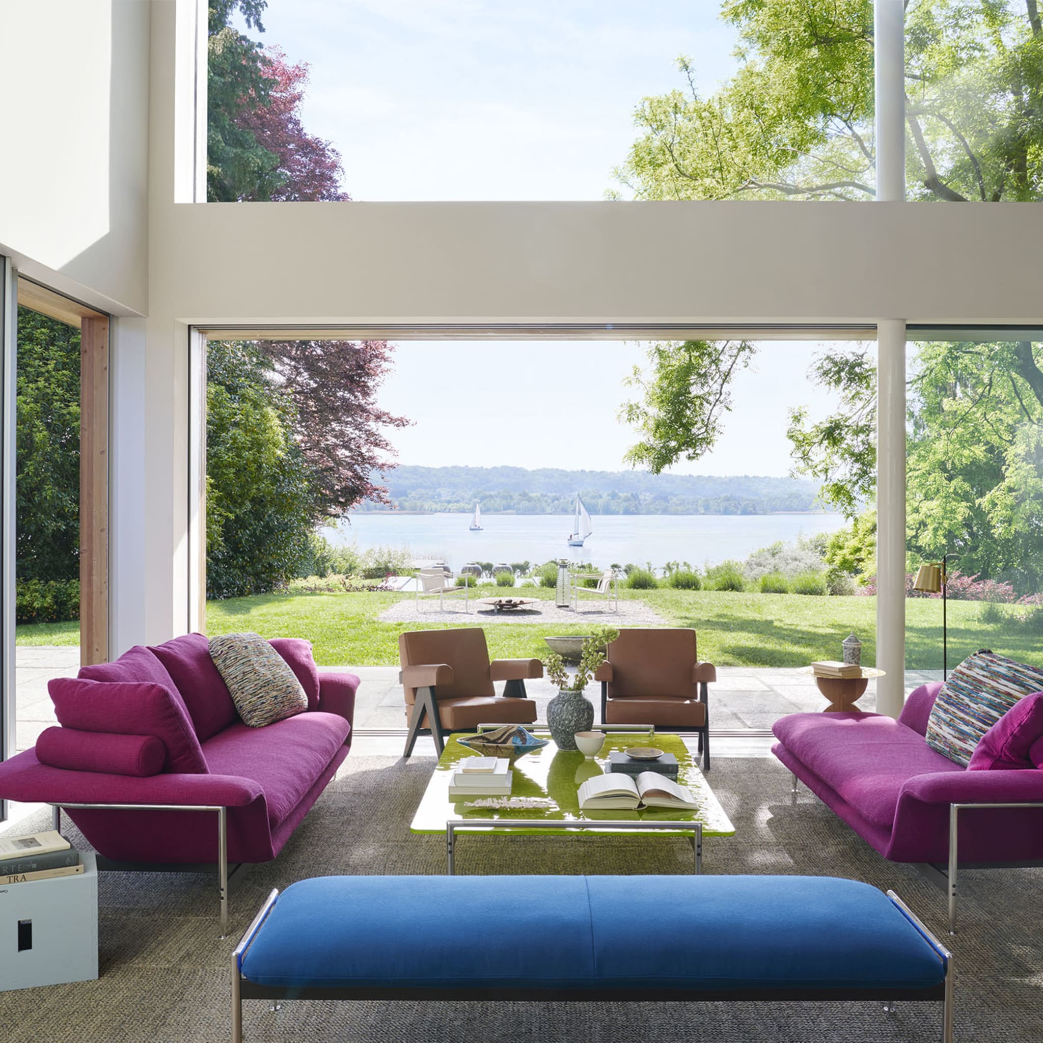 Esosoft 3-Seater Purple Sofa by Antonio Citterio - Alternative view 2