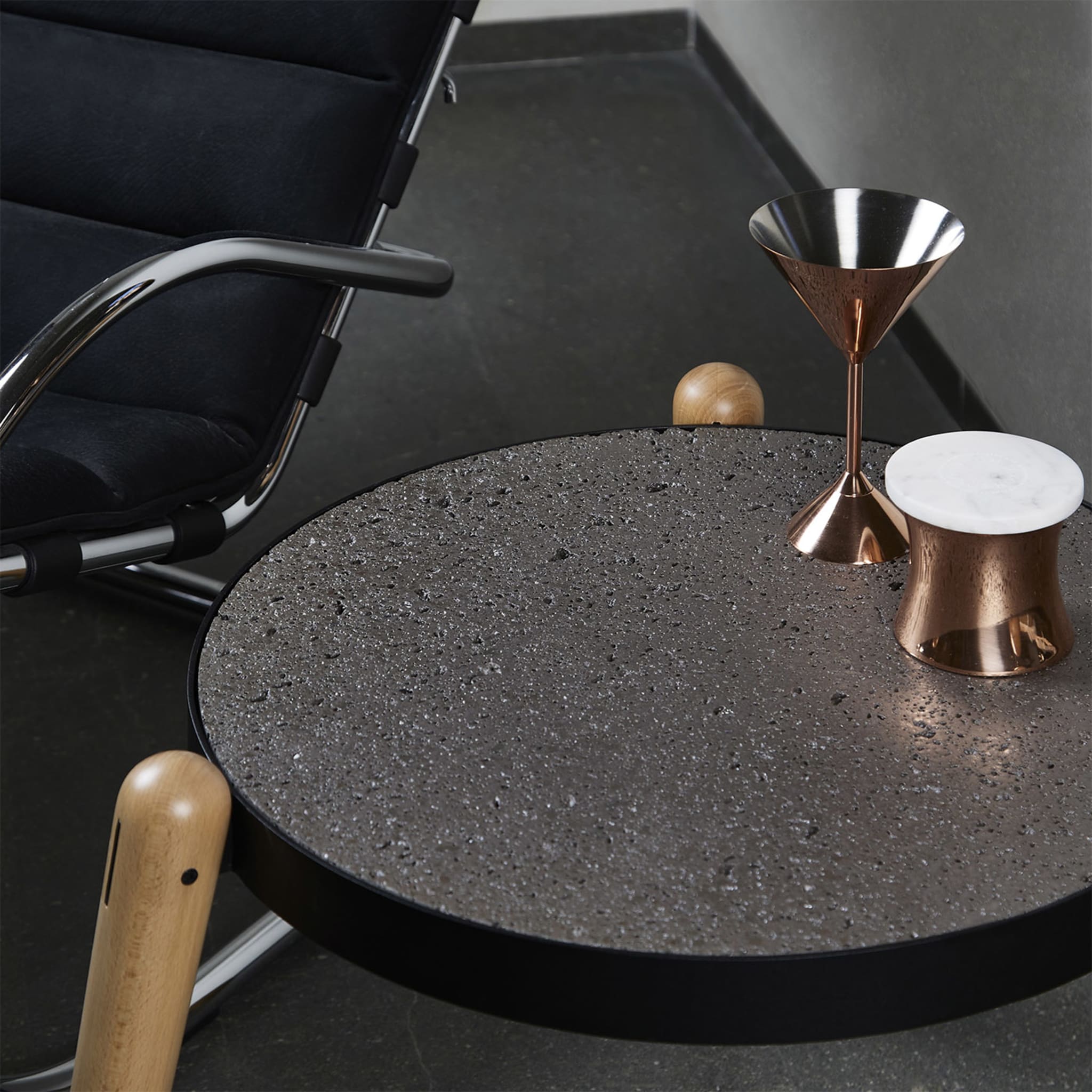 Tris Perciata Stone Round Coffee Table #4 by Luca Maci - Alternative view 3