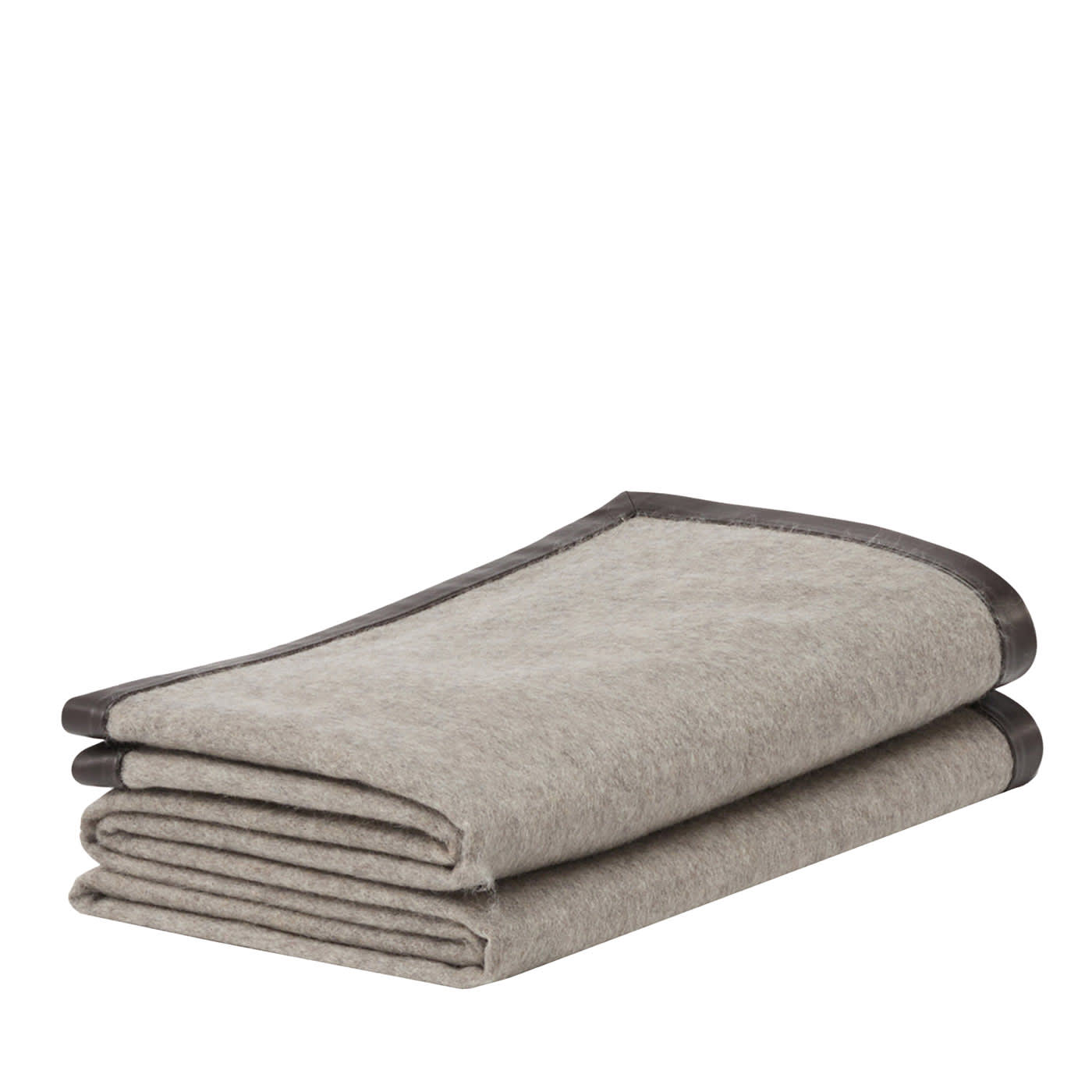 Salon Leather-Hemmed Light-Gray Small Blanket - Alonpi