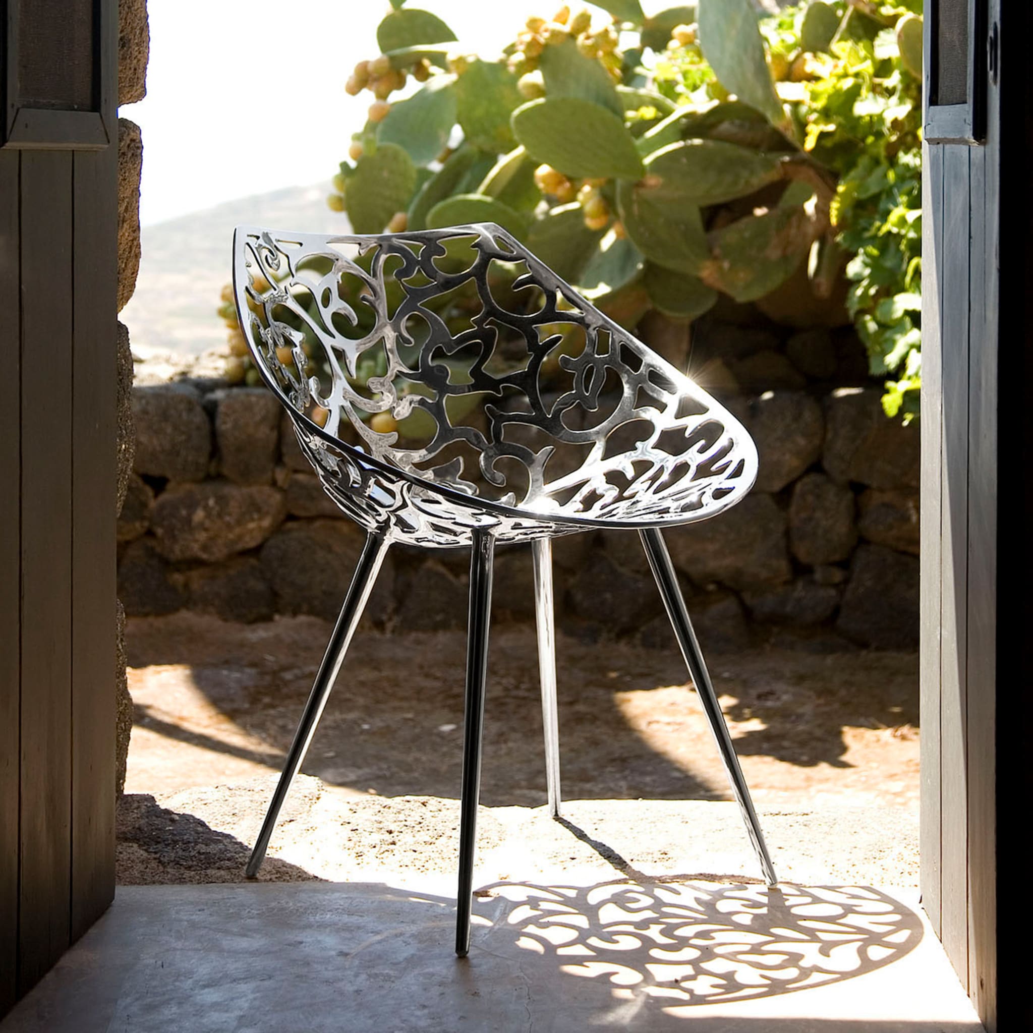 Miss Lacy Openwork Silvery Chair by Philippe Stark - Alternative view 1