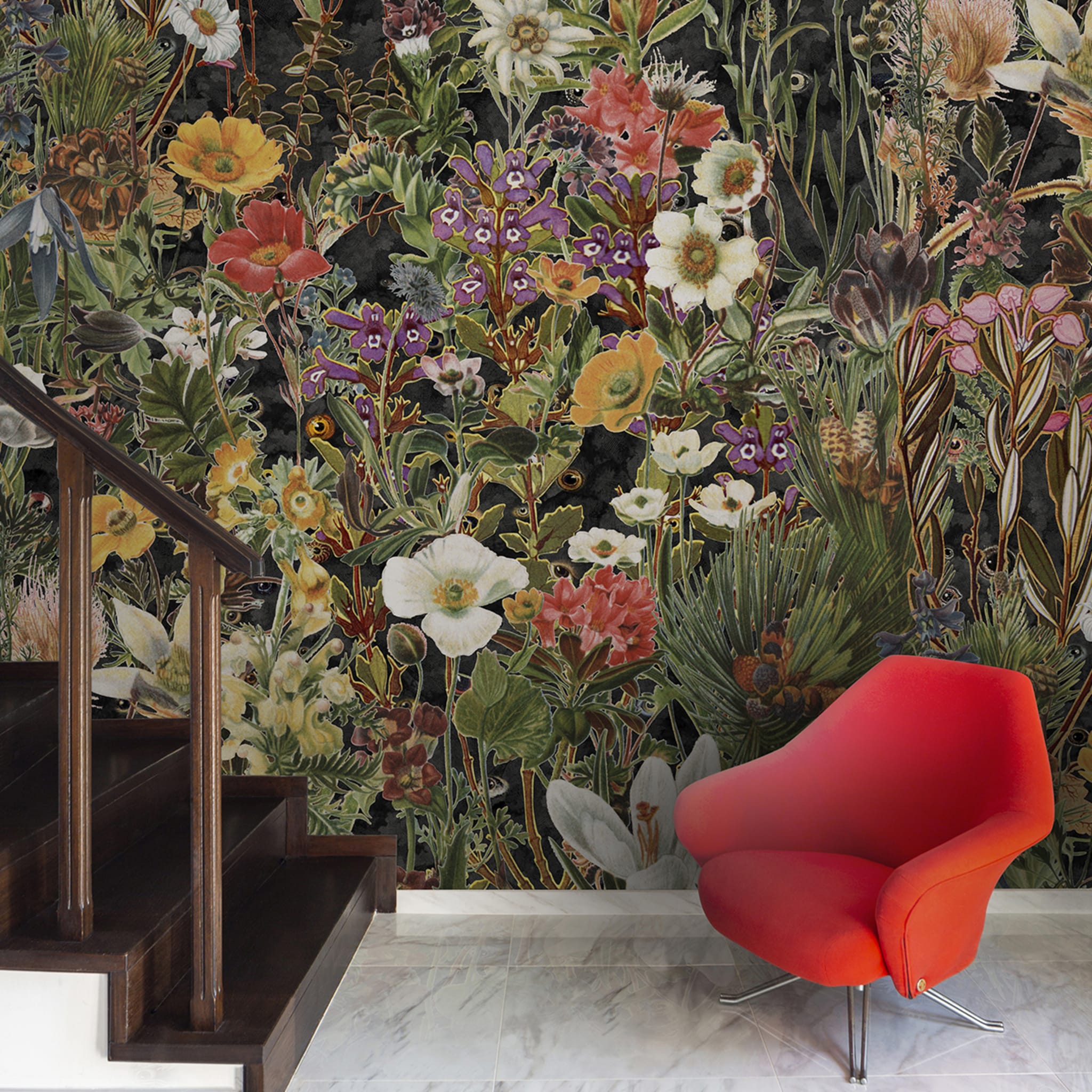 Now What? Floral Polychrome Wallpaper by Francesco Simeti - Alternative view 2