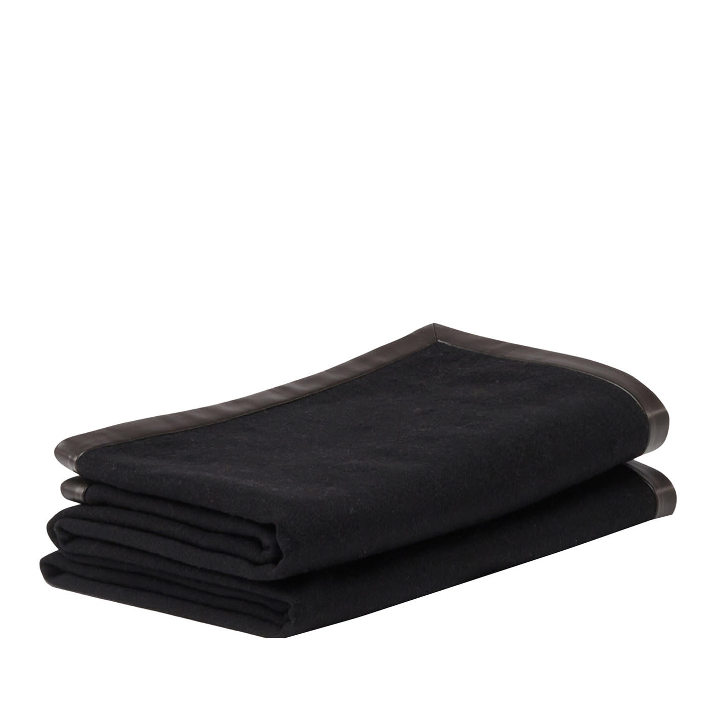 Salon Leather-Hemmed Black Small Blanket - Alonpi