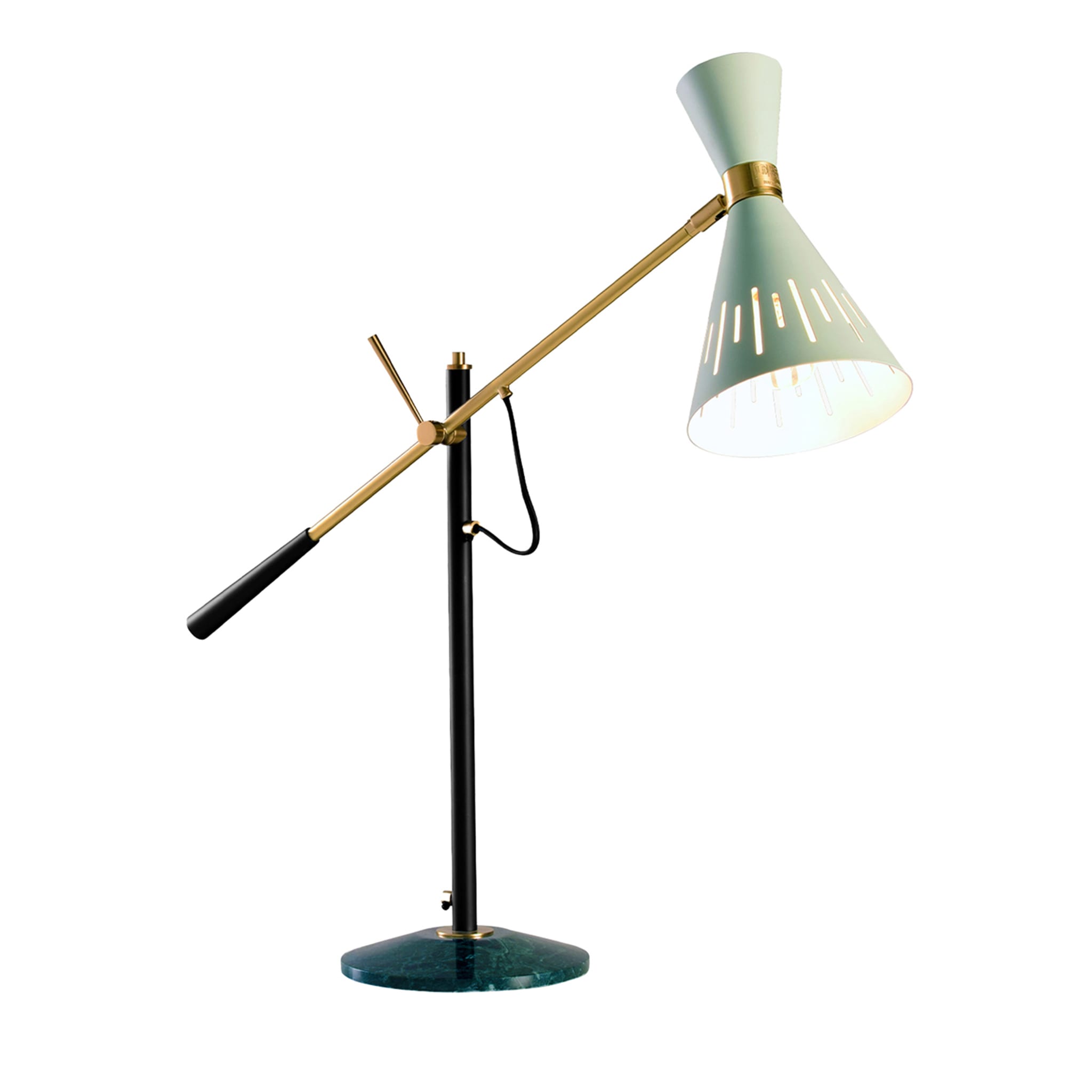 Pop Satin Brass and Light Blue Table Lamp - Main view