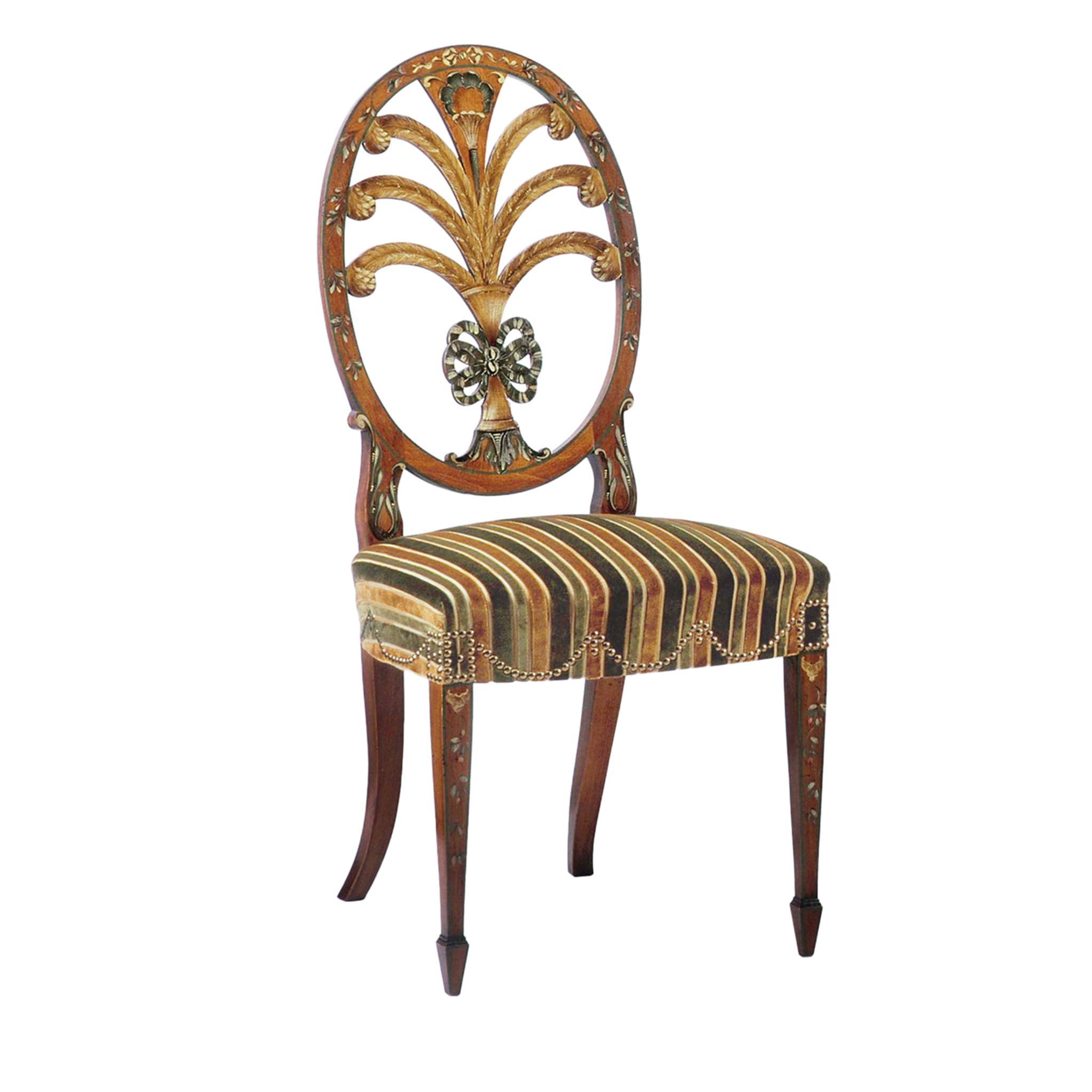 Sedia policroma a strisce in stile Principe di Galles - Vista principale