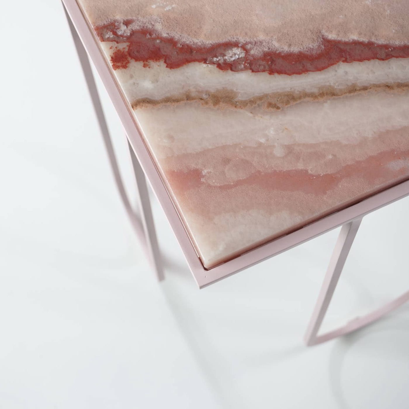 LoLa Pink Onyx Side Table - DF DesignLab