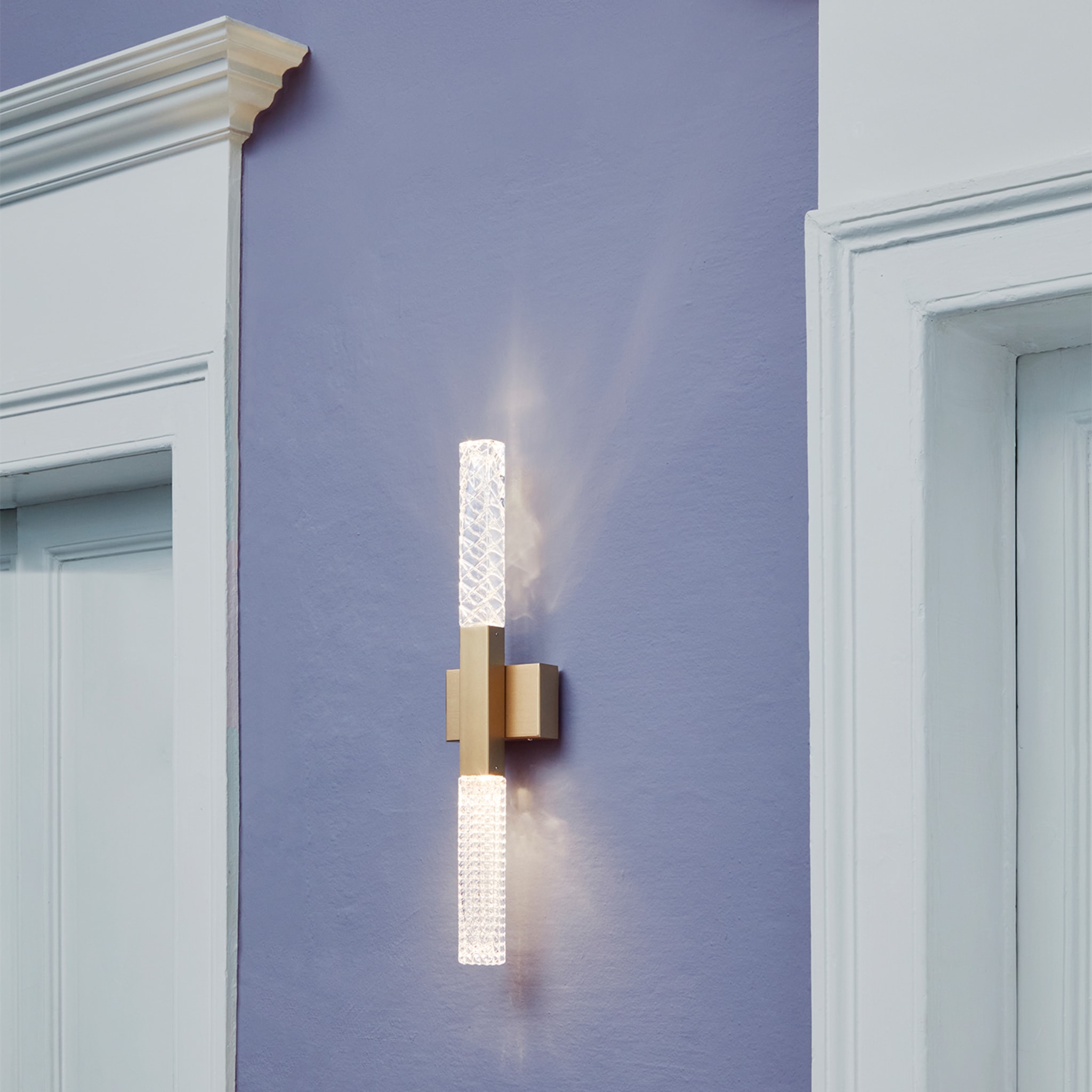 Mikado 2-Light Brass & Crystal Wall Lamp - Alternative view 1