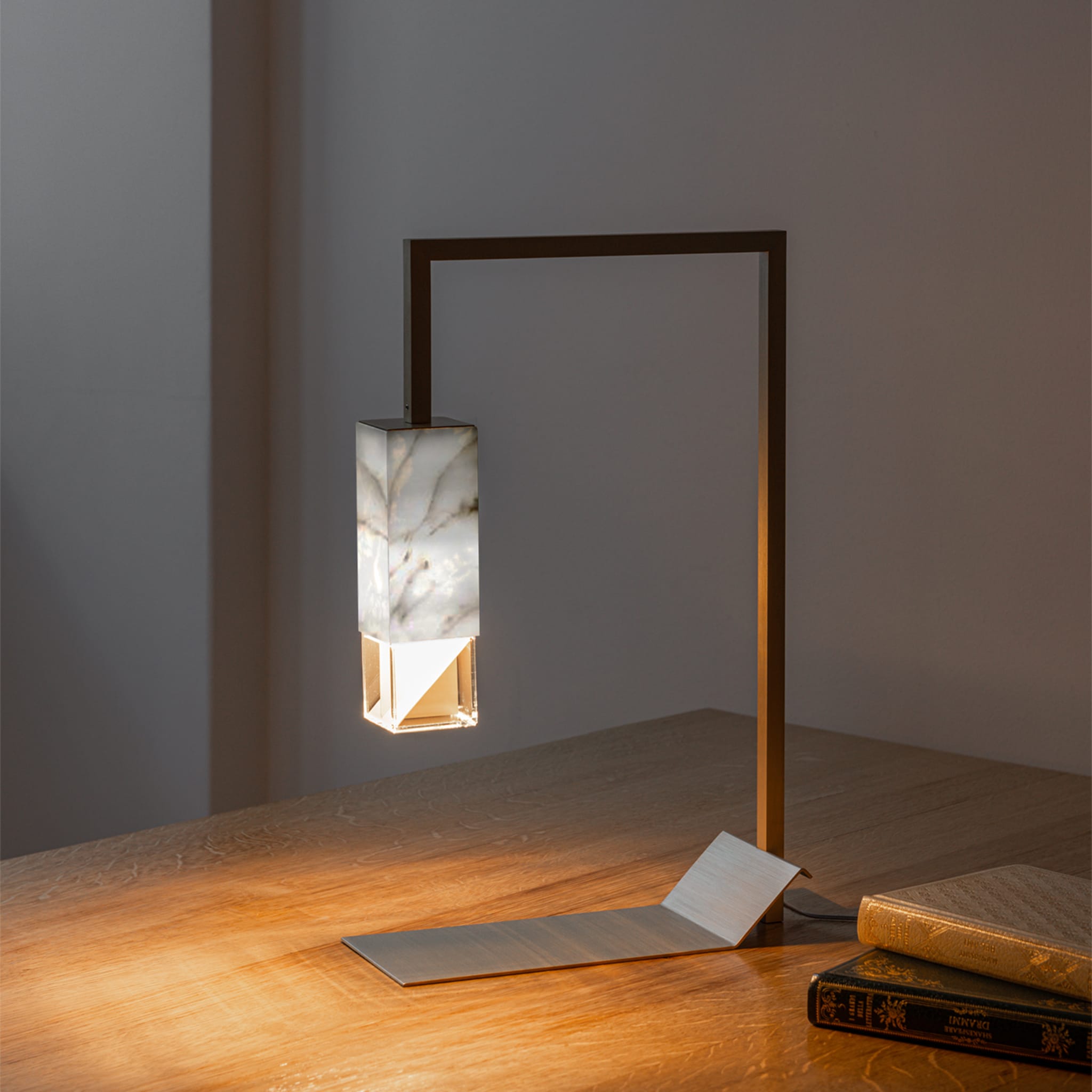 Lamp/Two White Marble Table Lamp - Alternative view 2