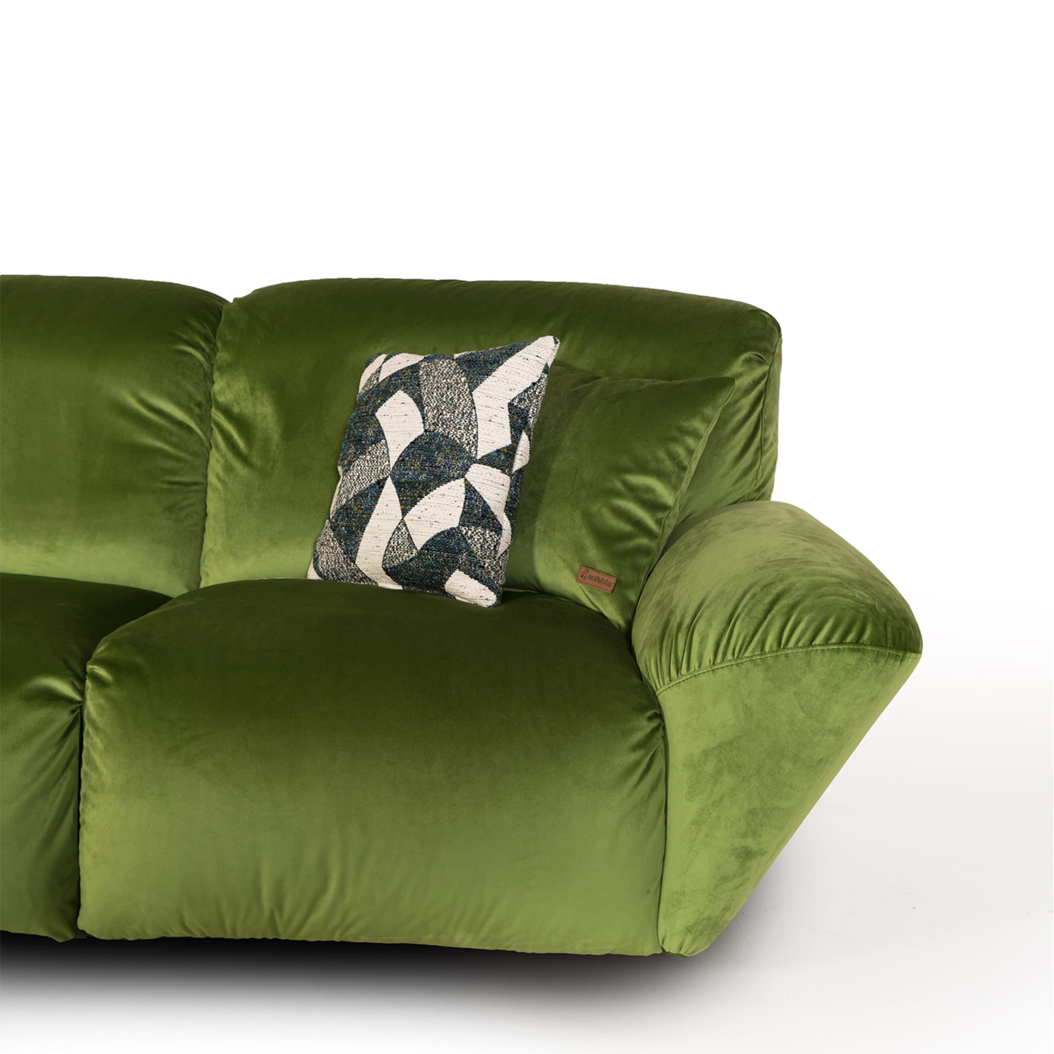 Beluga Green Velvet 3-Seater Sofa by Marco & Giulio Mantellasi - Alternative view 2
