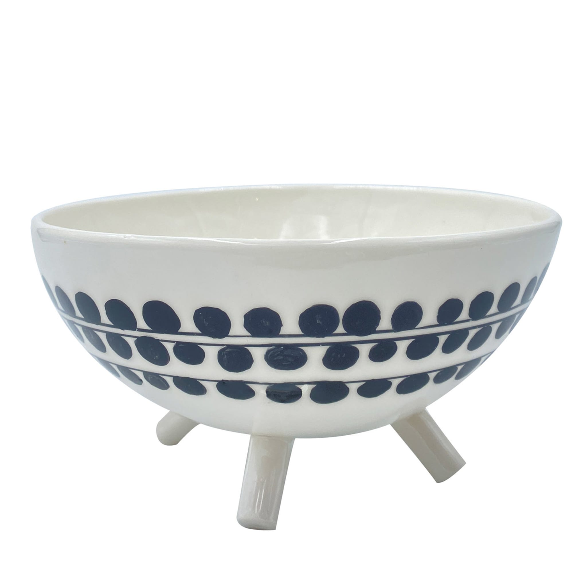 Bouclé Footed Black-And-White Bowl - Main view