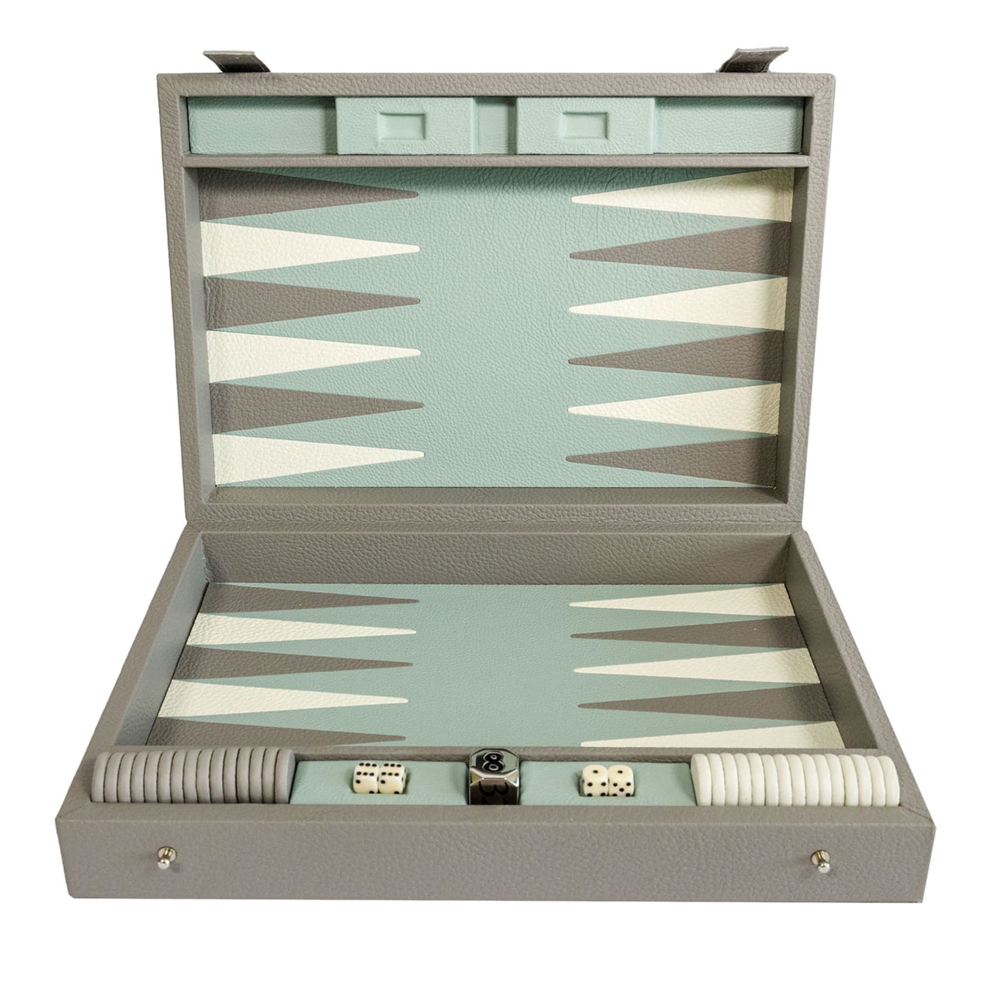 Gioco in scatola Backgammon grigio - Vista principale