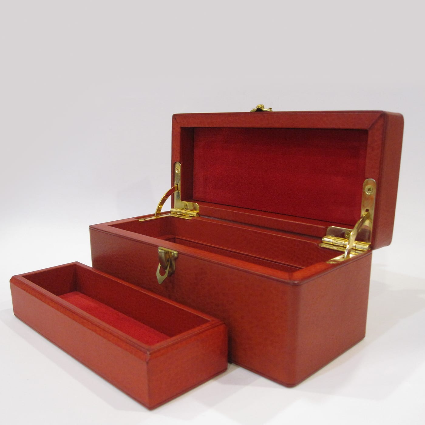 Leather Jewelry Box with Brass Fish - AtelierGK Firenze