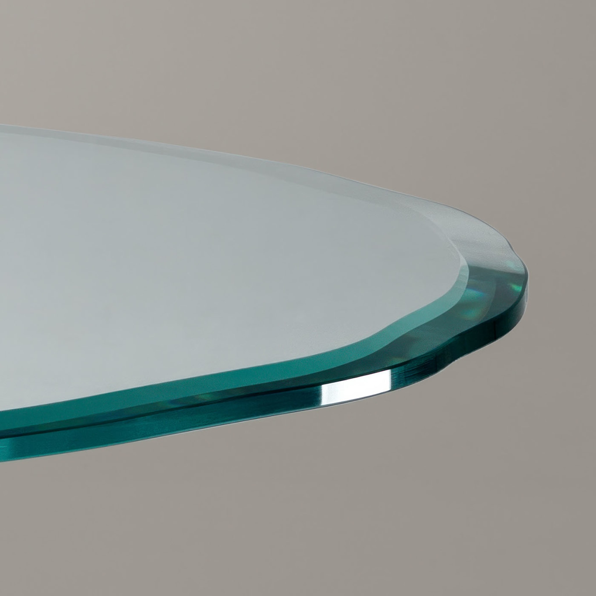 Table en verre avec plateau circulaire en verre et pieds torsadés - Vue alternative 2