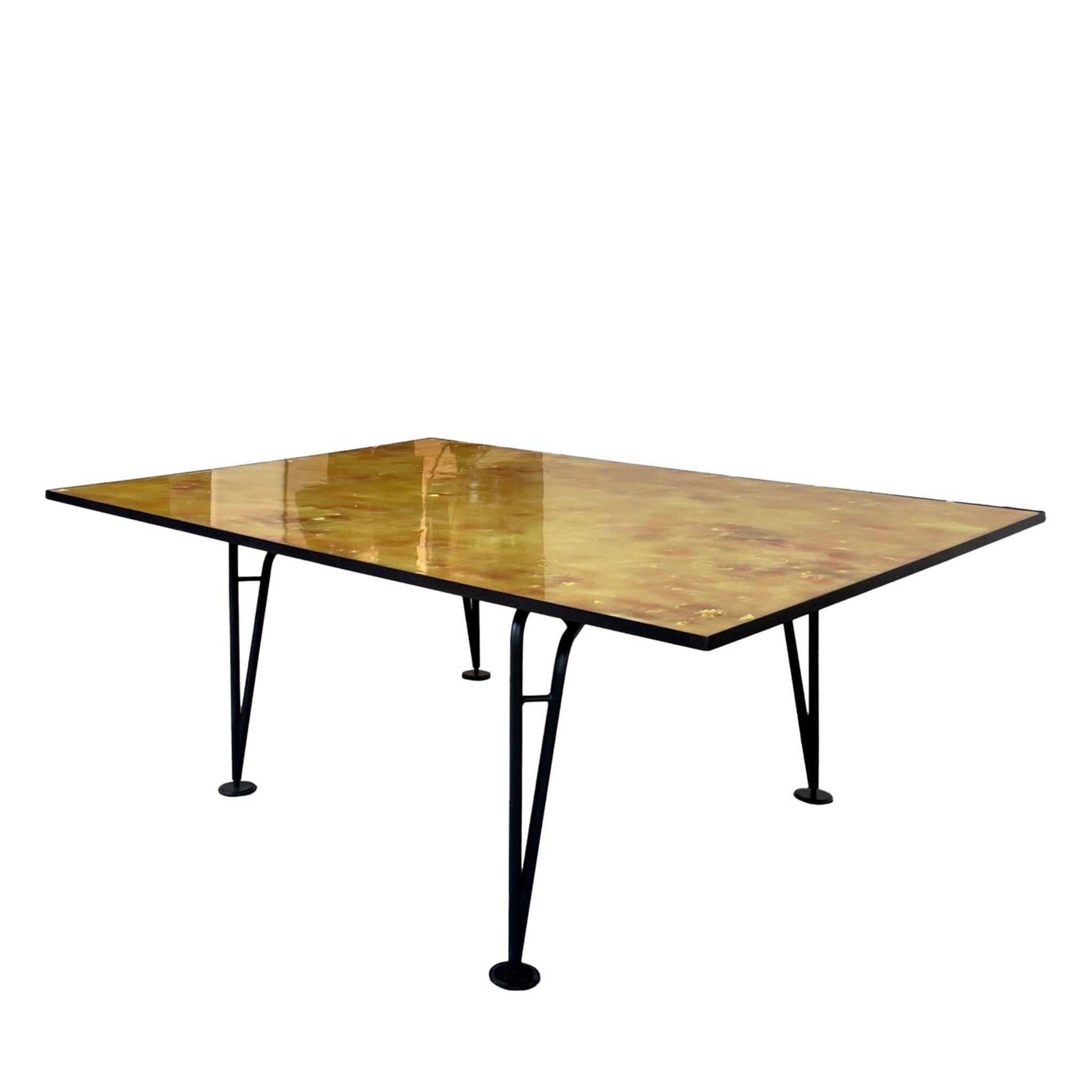 Table asymétrique Jaune design by Colé Italia, Giannoni&amp;Santoni - Vue principale