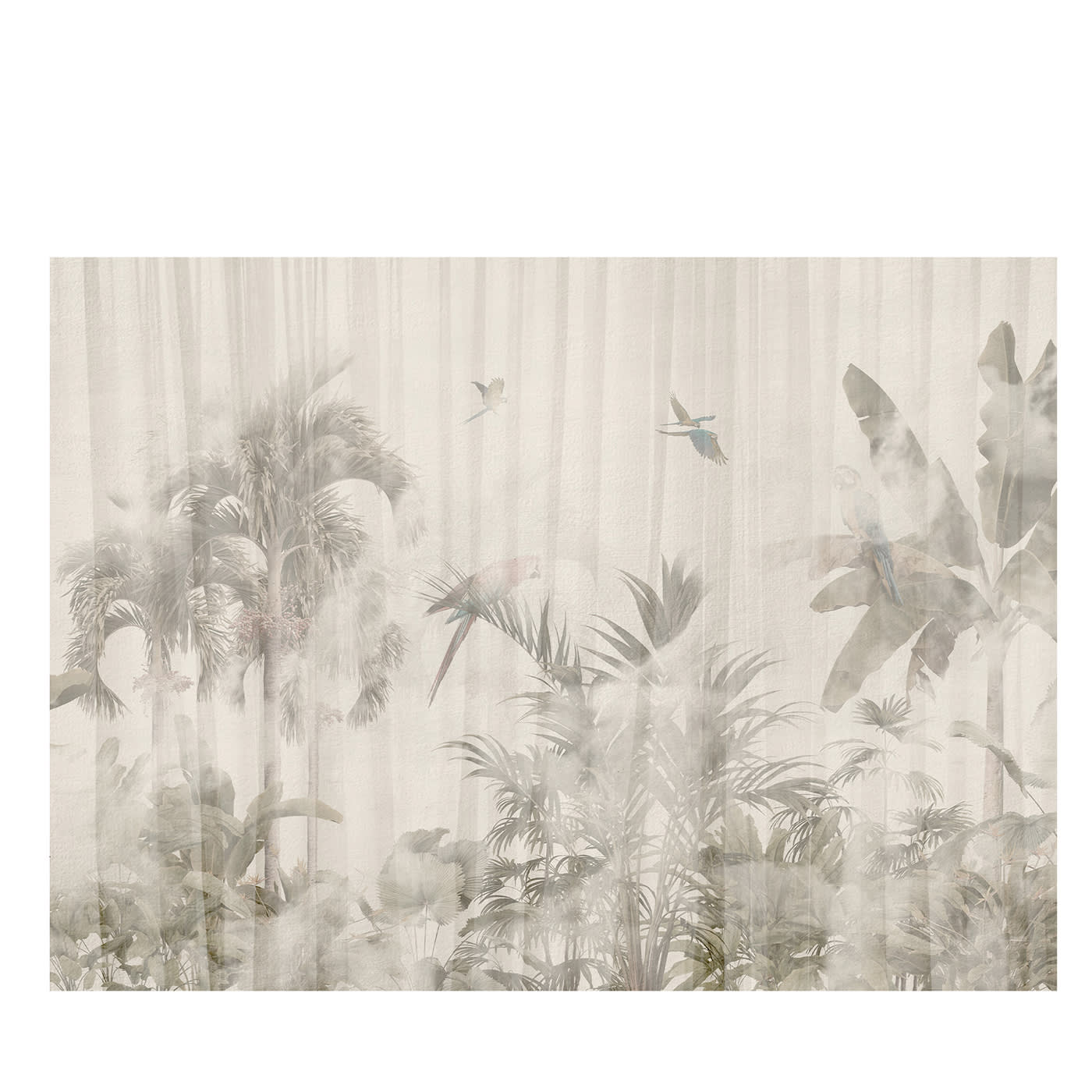 Flying parrots beige textured wallpaper - Affreschi & Affreschi