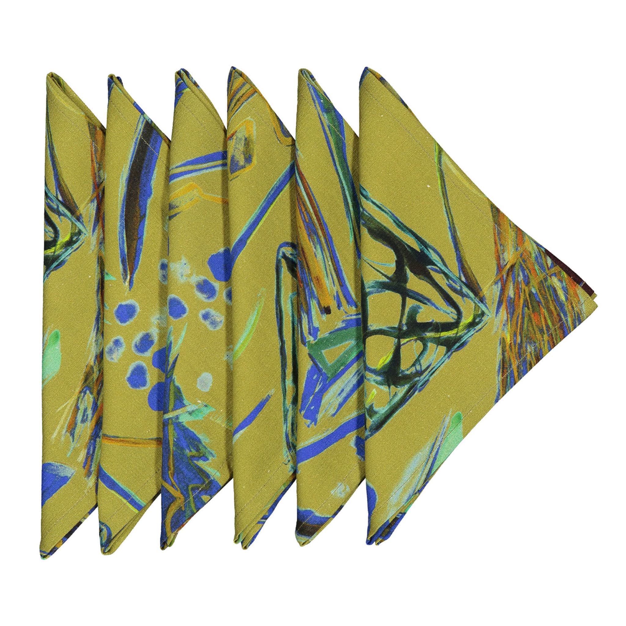 Panarea Set of 6 print linen napkins - Main view