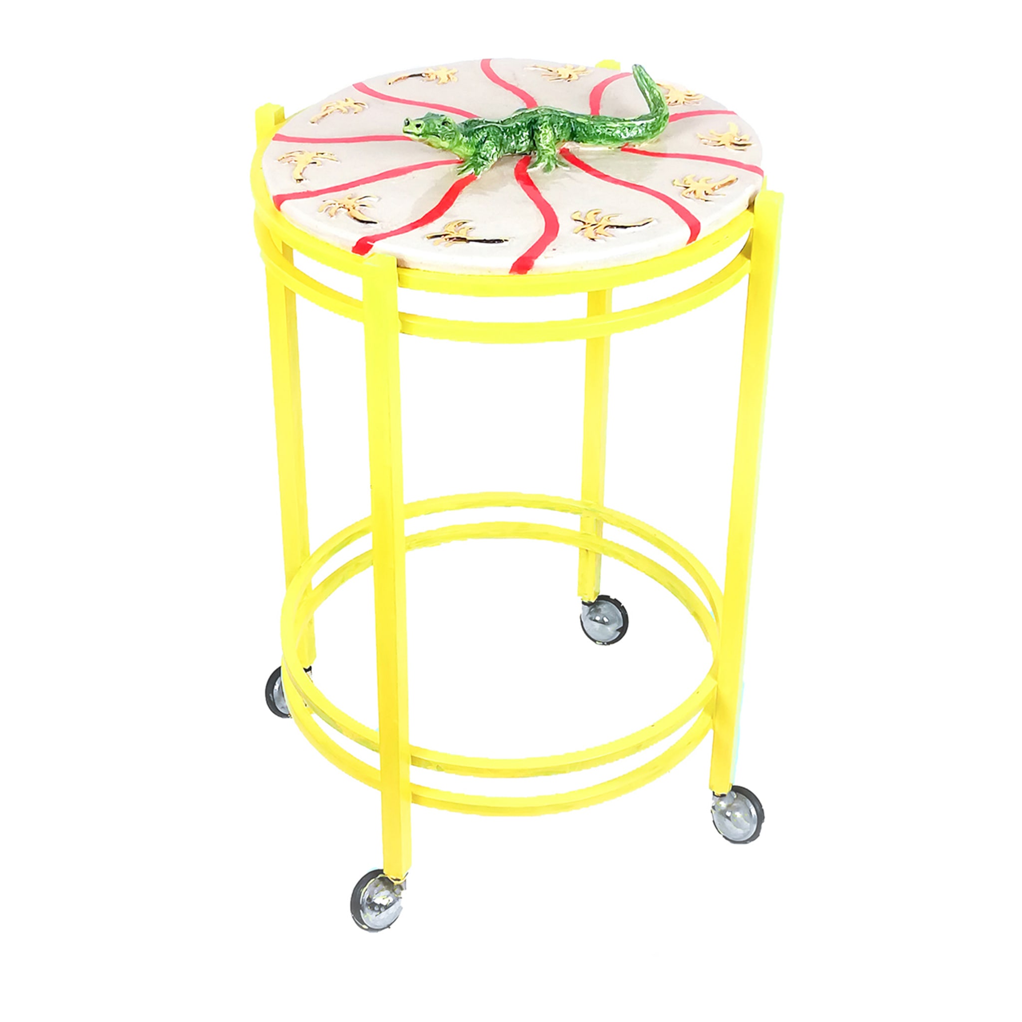 Copacabana Polychrome Wheeled Accent Table - Main view