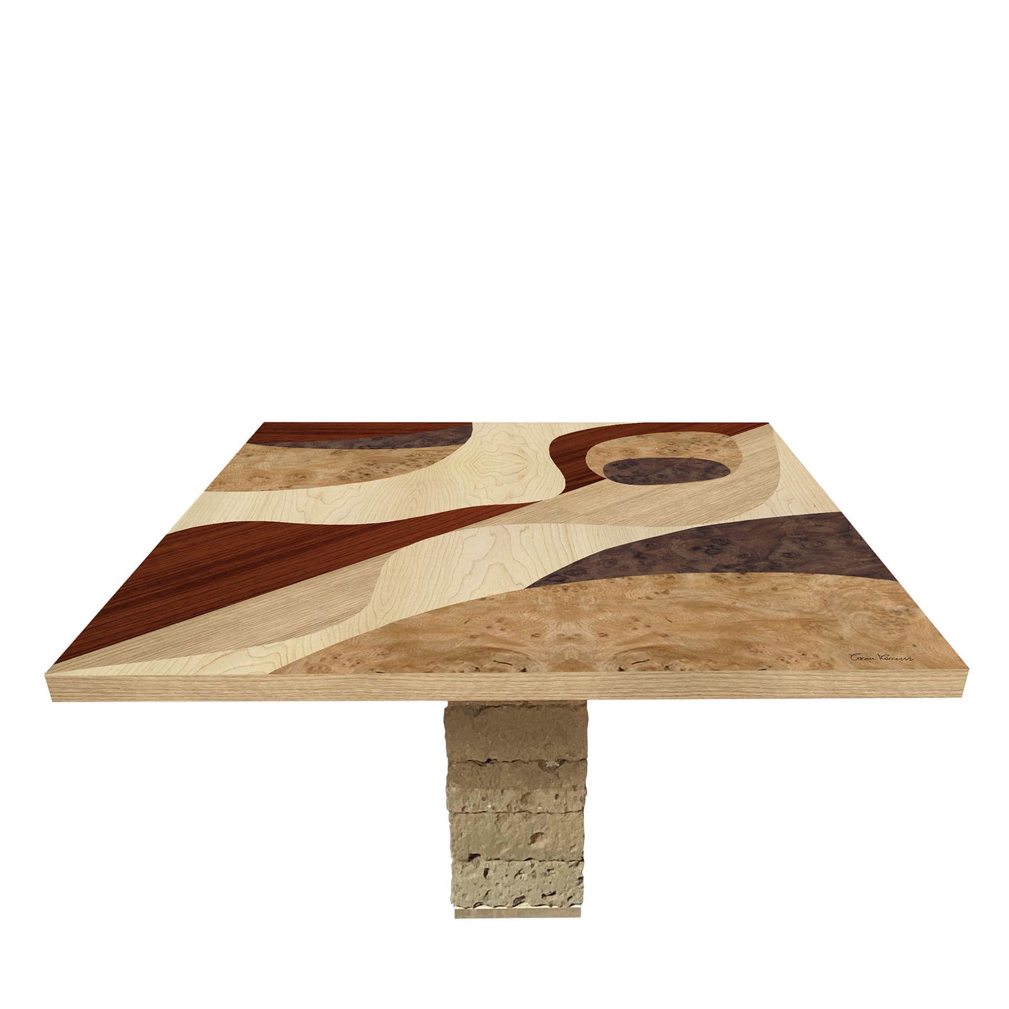 Tarsia Tables Tt4 Table carrée polychrome par Mascia Meccani - Vue principale