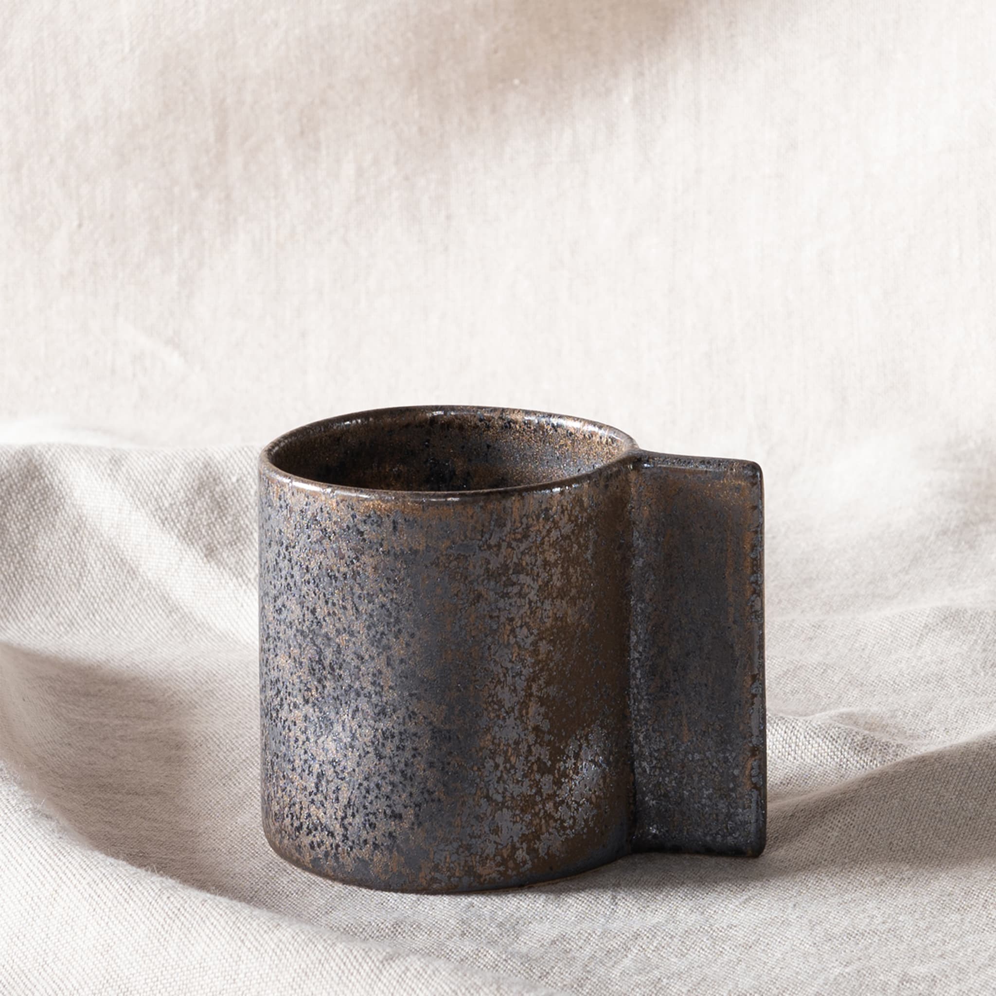 Set of 2 Antique Bronze Glaze Solid Mugs - Alternative view 1