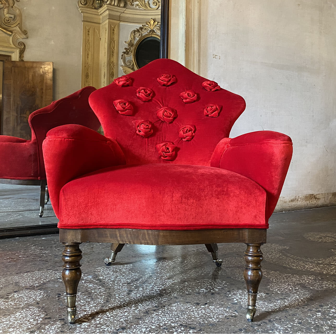 Rose best sale velvet armchair