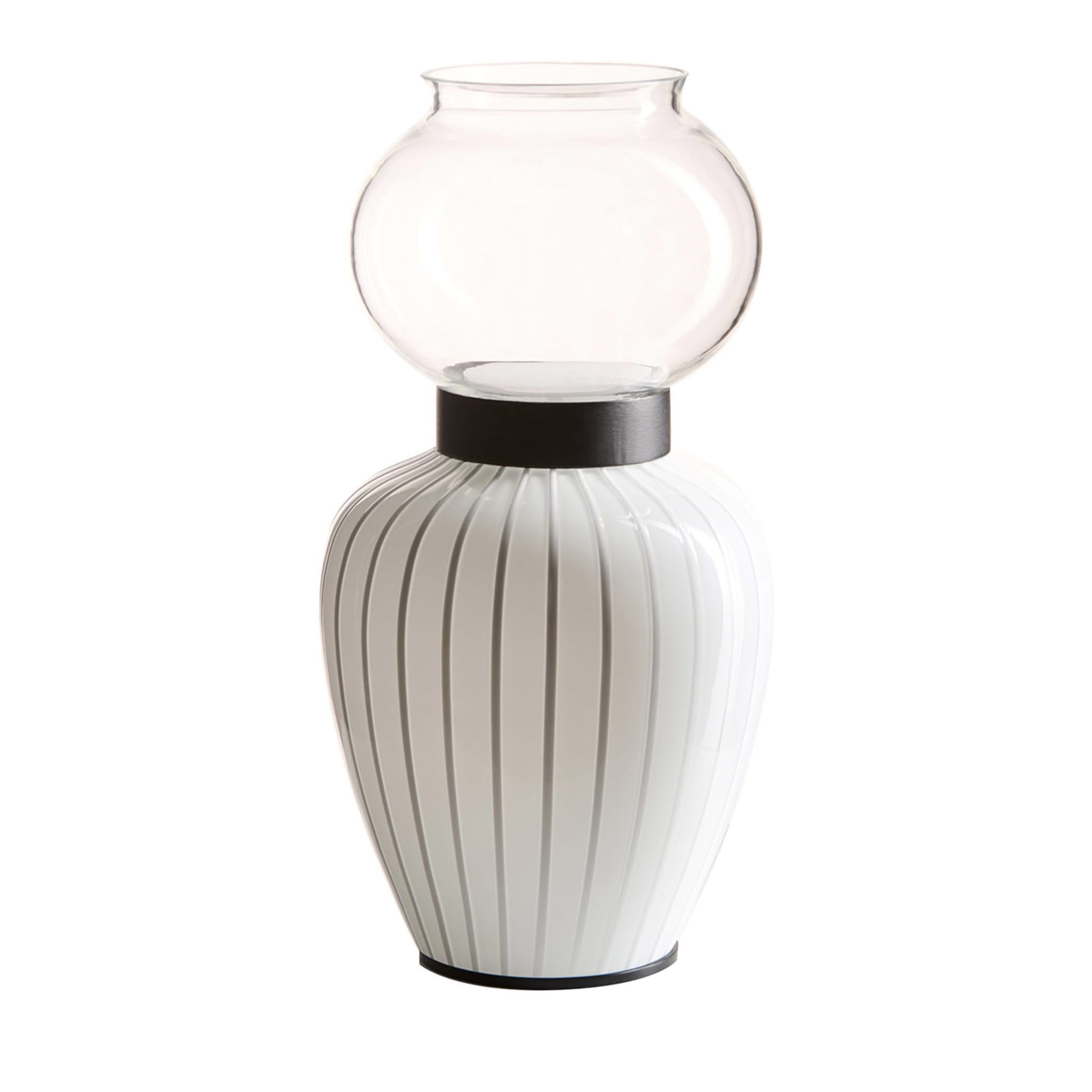 Layla White Striped Table Lamp by Serena Confalonieri - Main view