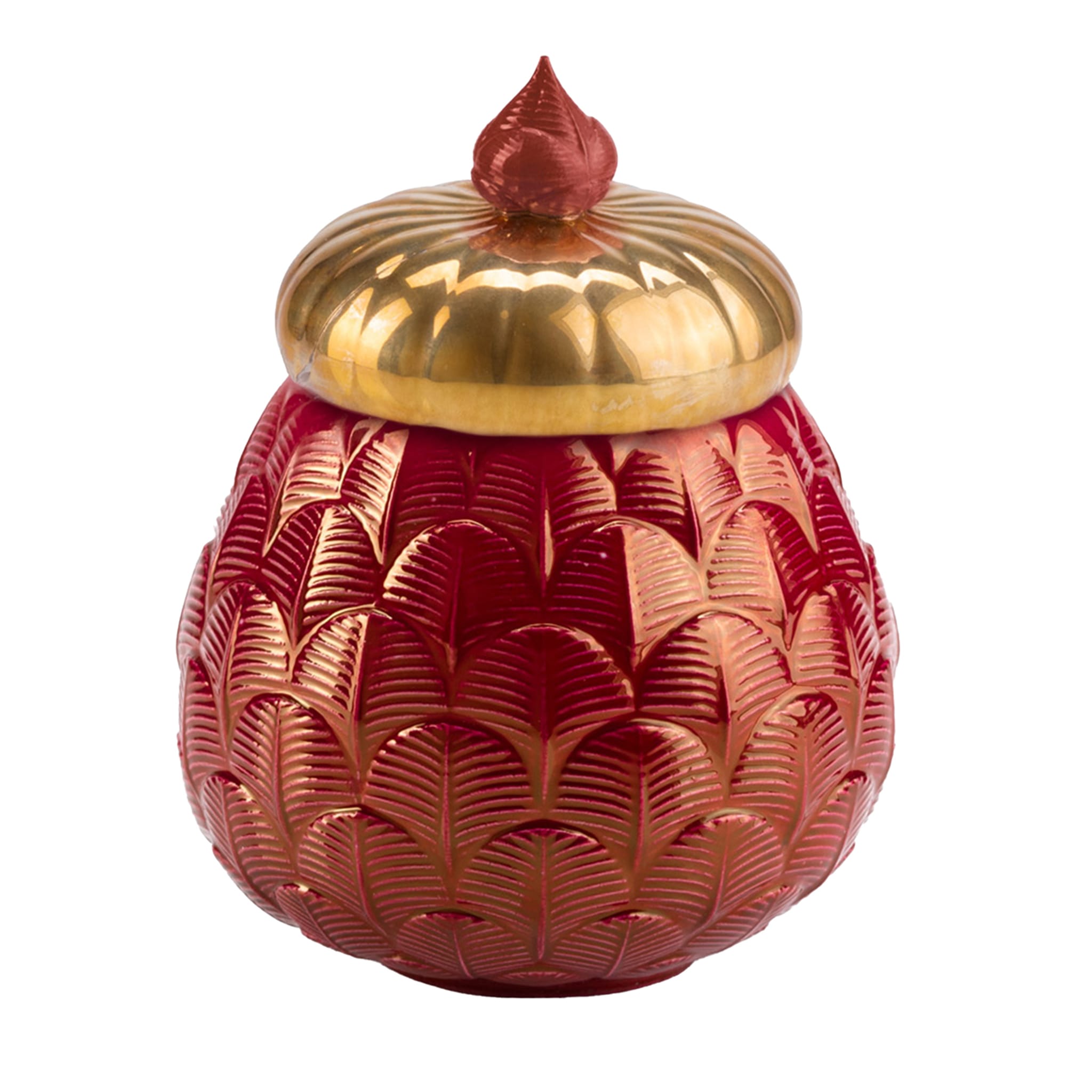 CHARLOTTE PEACOCK CANDLE COVER - RED - Main view