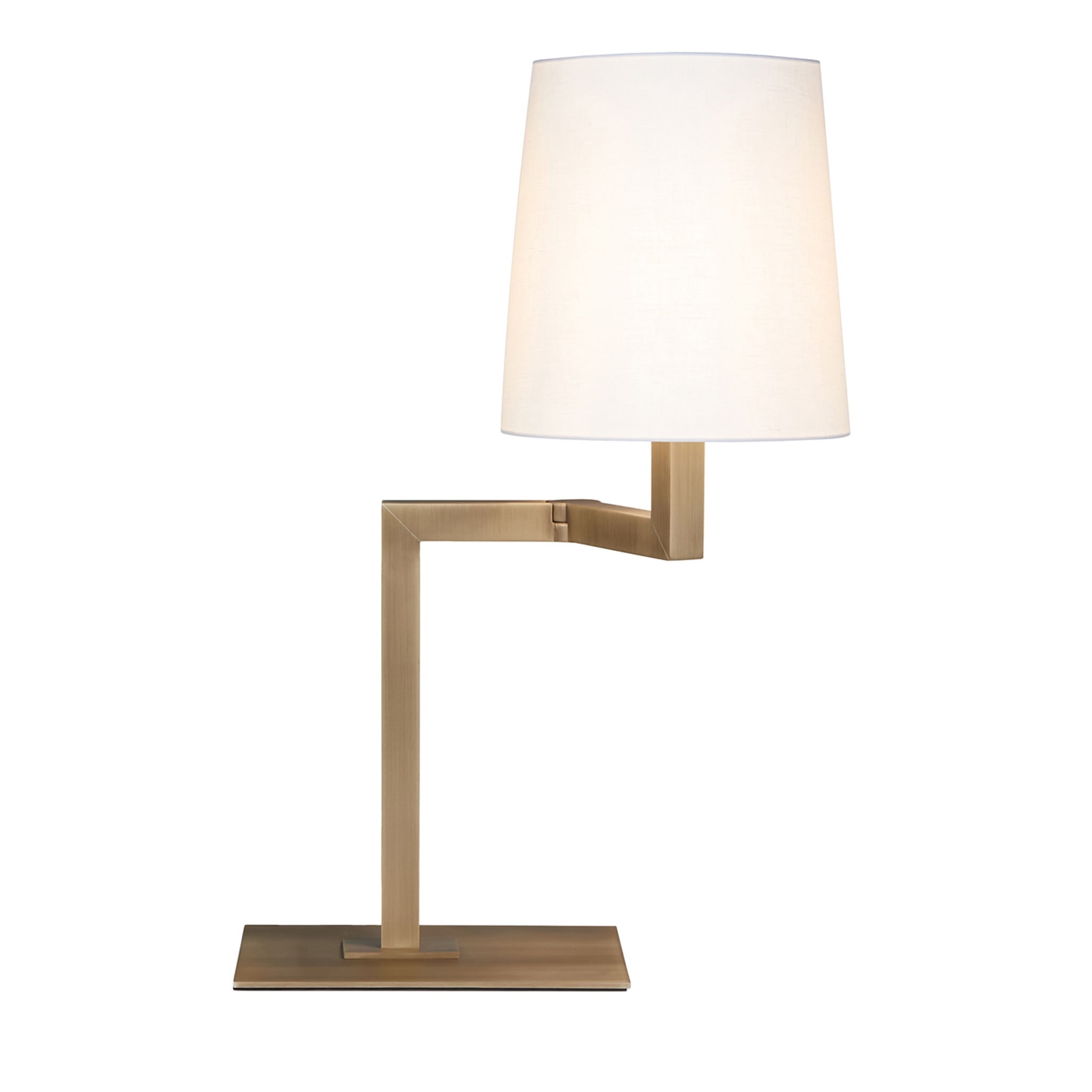 Tonda Bronzed Table Lamp with White Cotton Shade - Main view