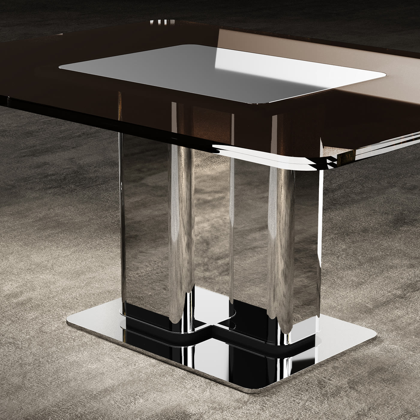 Ray Amber Glass Dining Table  - Giopagani