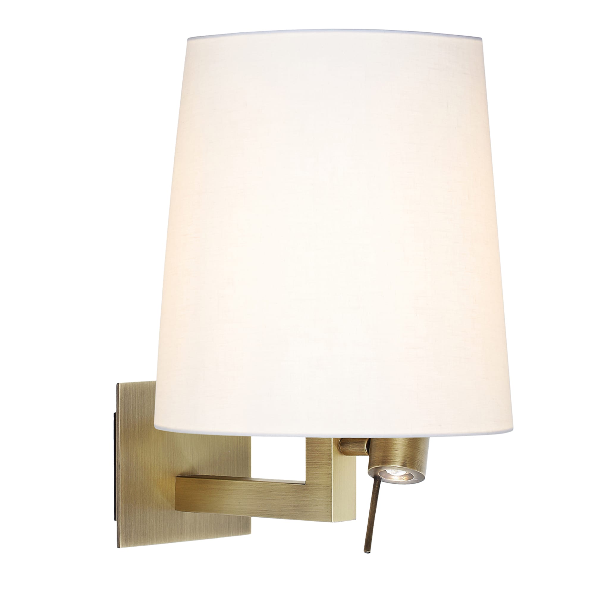 Tonda LED Bronzed Sconce with White Cotton Shade - Main view